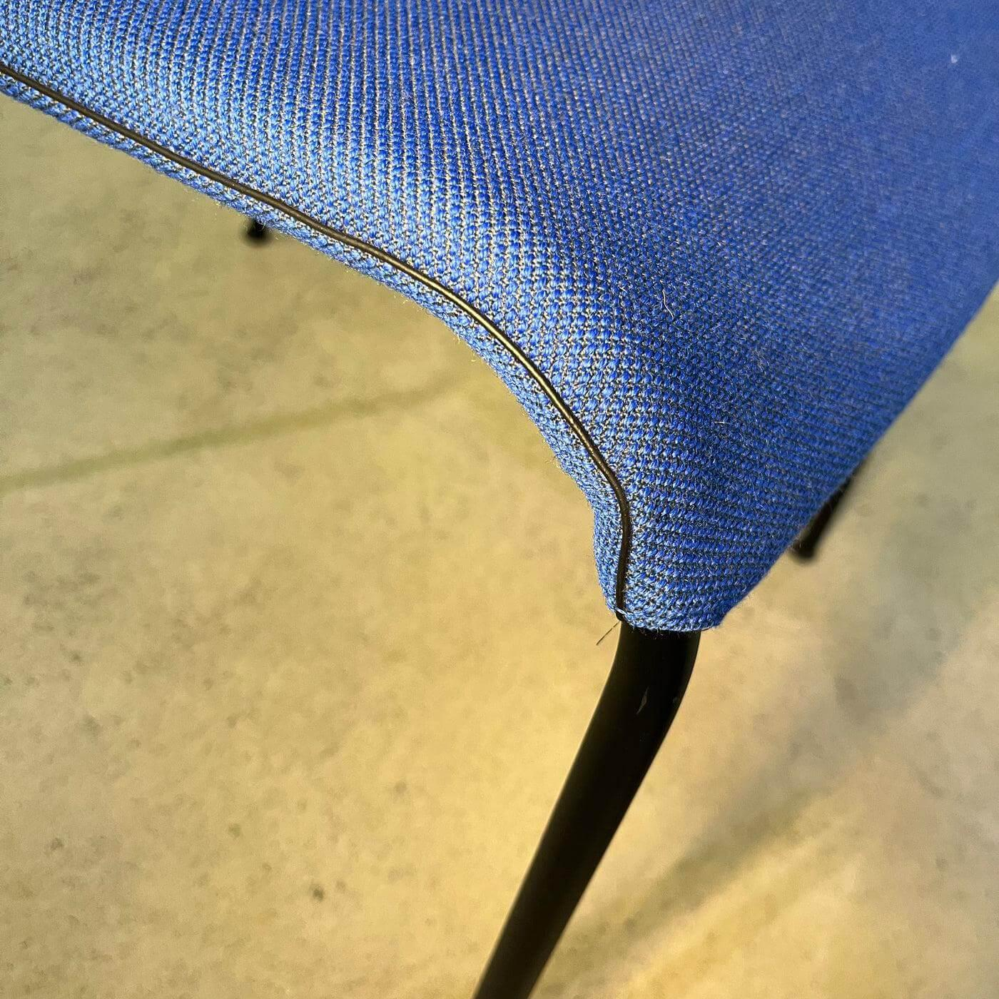 Walter Knoll - 4er Set Stuhl Liz 1300 Stoff Steelcut Trio Blau Gestell Stahl Schwarz Matt Pulverbeschichtet Mit Kunststoffgleitern - 3