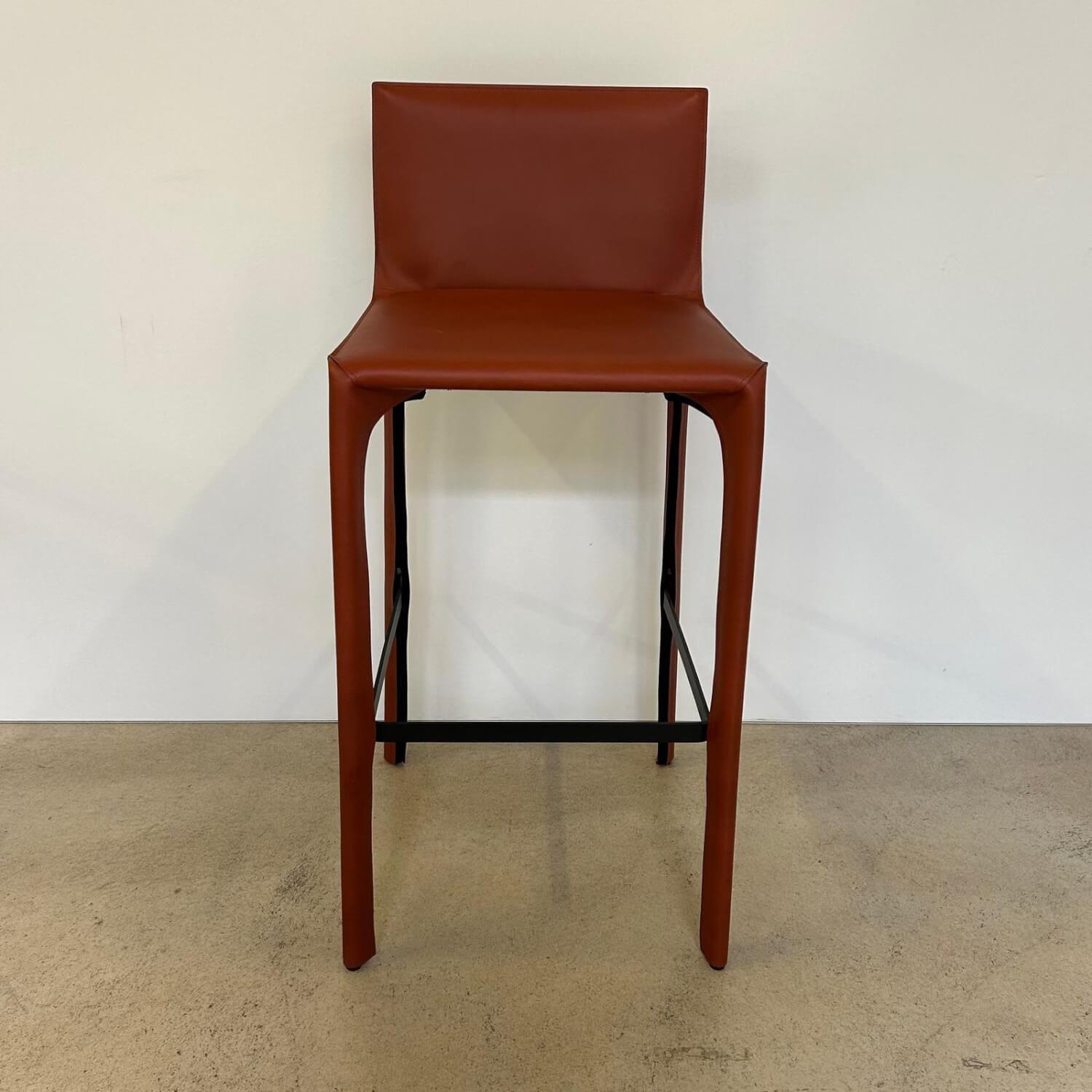 Walter Knoll - Barhocker Saddle Chair 1248 Leder Saddle Sherry Braun Fußstütze Stahl Schwarz Mit Kunststoffgleitern - 5
