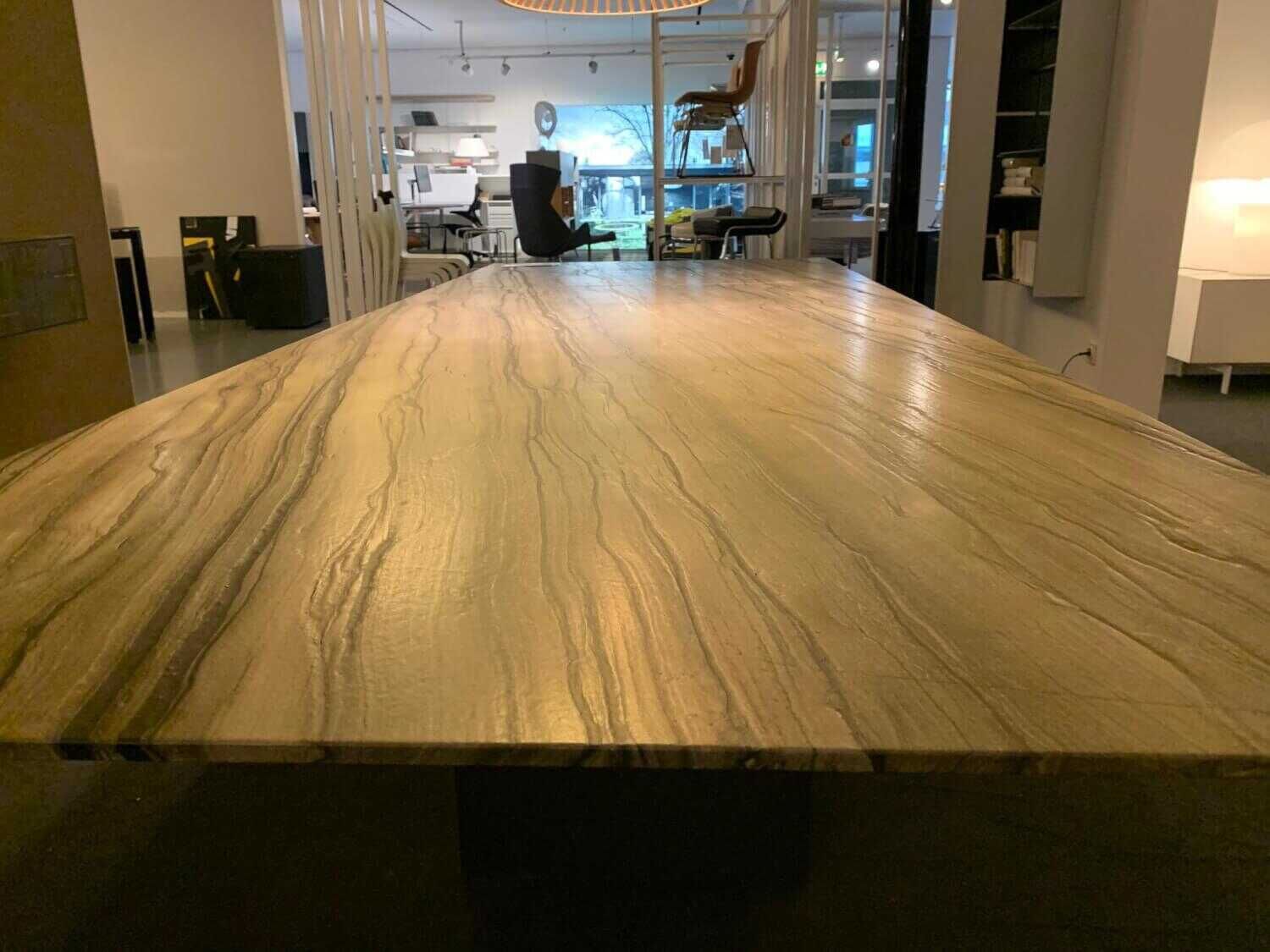 Draenert - Esstisch Atlas 1280-II Platte Marmor Sequoia Brown Anticato Wangen Alu Bronze Eloxiert - 2