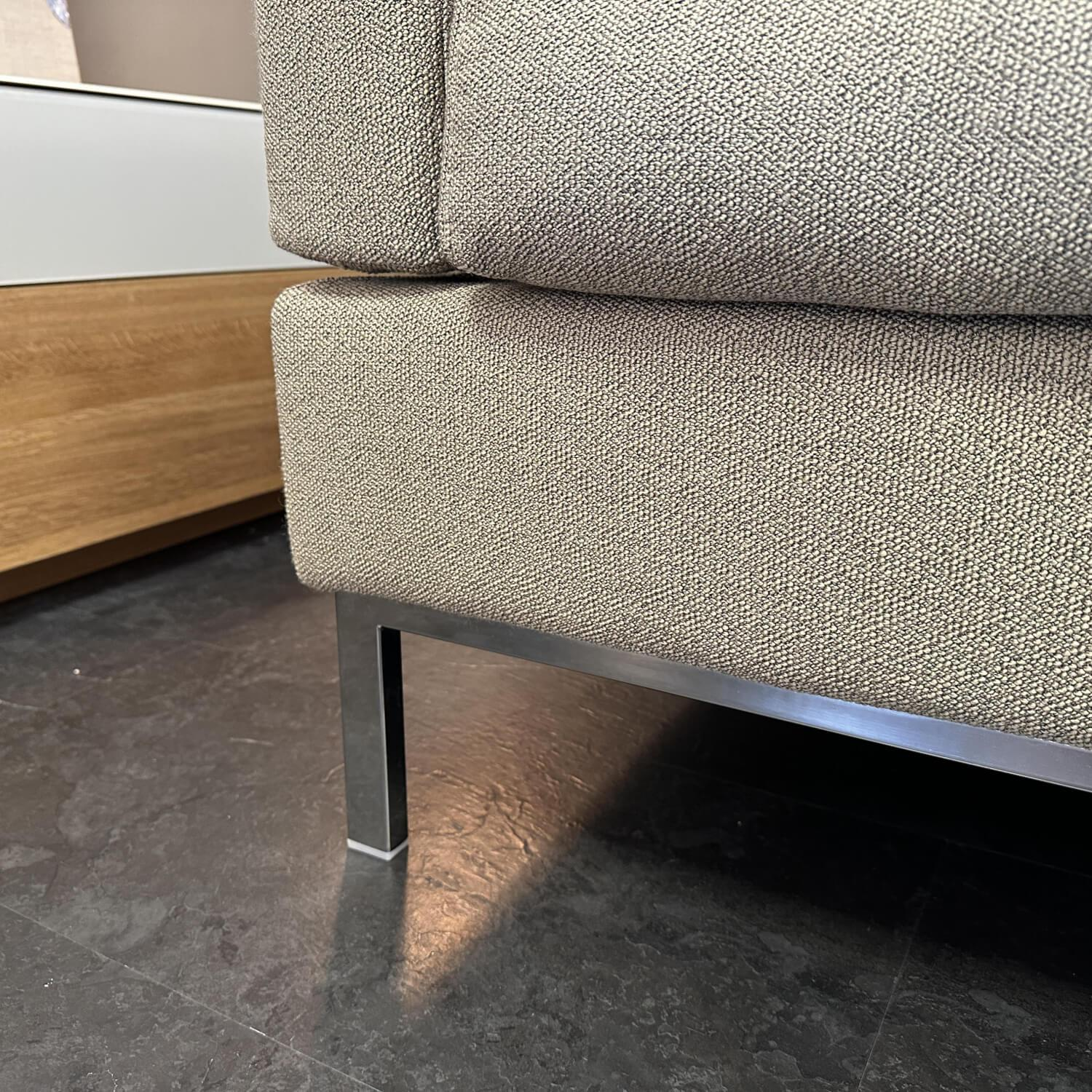 Brühl - Ecksofa Tomo Soft Stoff 3677 020 Grau Braun Füße Metall Glänzend Verchromt Mit Verstellbaren Rückenlehnen - 9