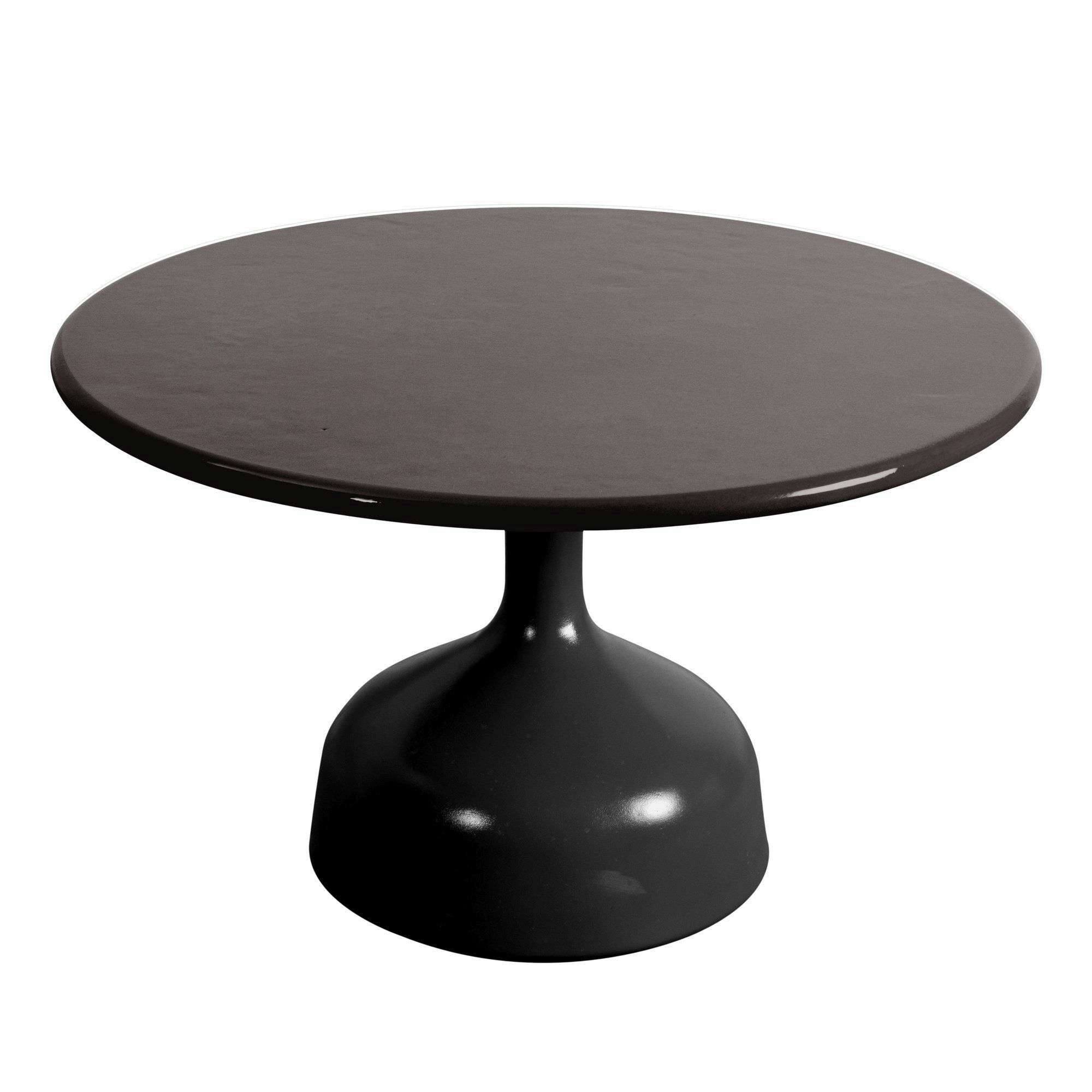 Cane Line - Couchtisch Glaze Groß Platte Rund Lavagestein Glasiert Lavagrau Gestell Alu Lavagrau - 1