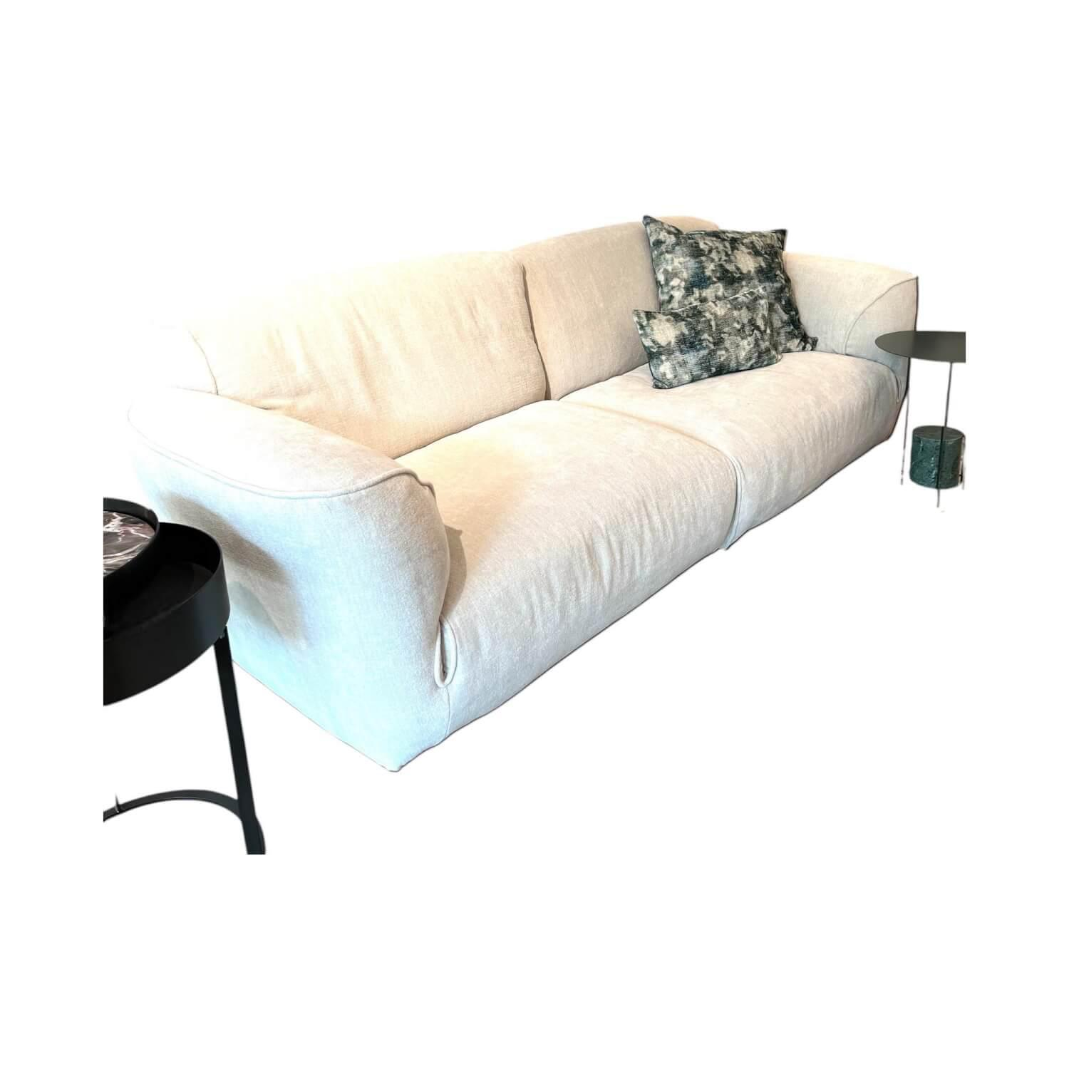 Edra - Sofa Grande Soffice Stoff Imperial T 8560 Beige Füße Mit Stoff Bezogen Rückenlehne Verstellbar - 1