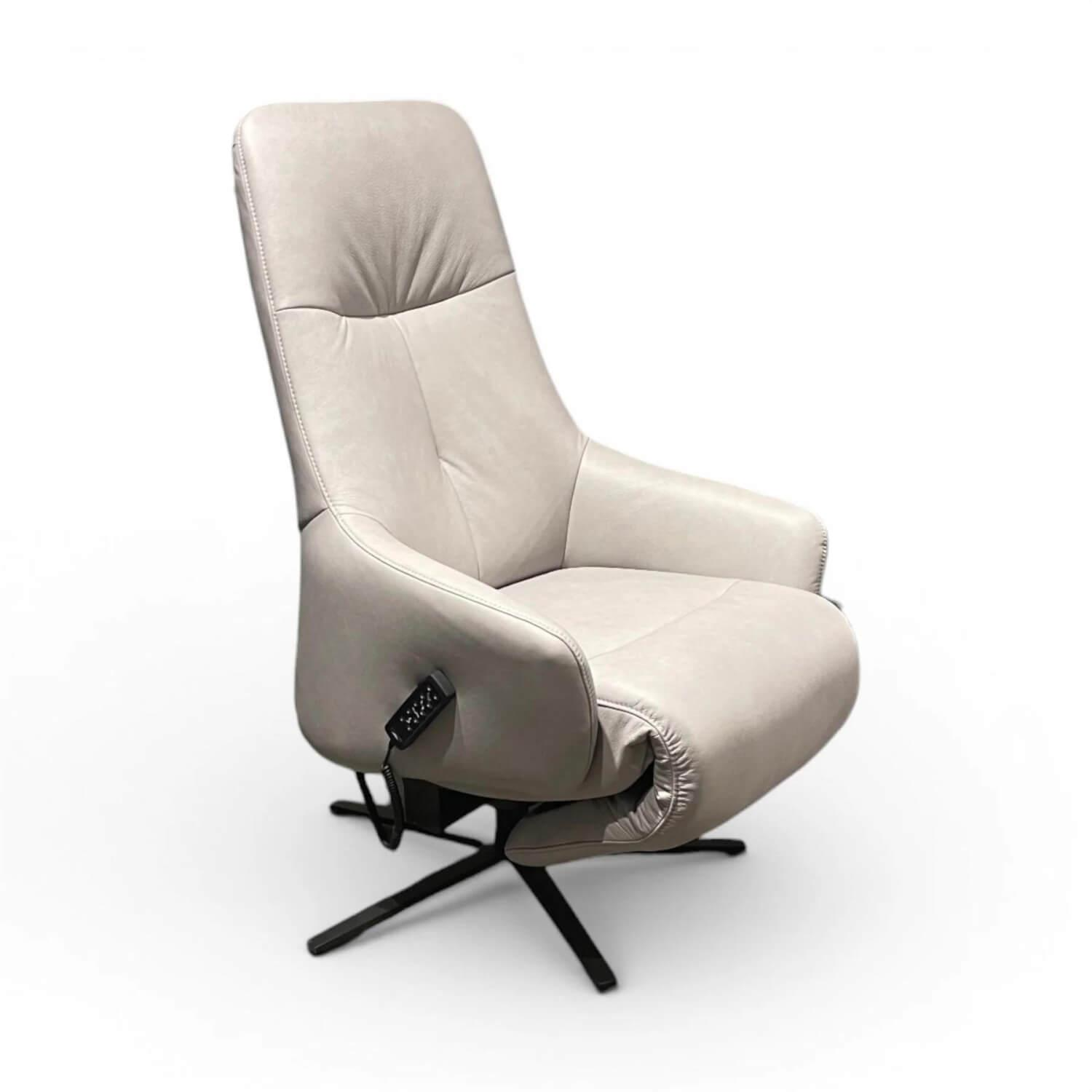 himolla - Sessel 7578 S-Lounger Leder Eleganza Coala Hellgrau Sternfuß Metall Schwarz Matt Inkl. 2-Motorig Aufstehhilfe - 2
