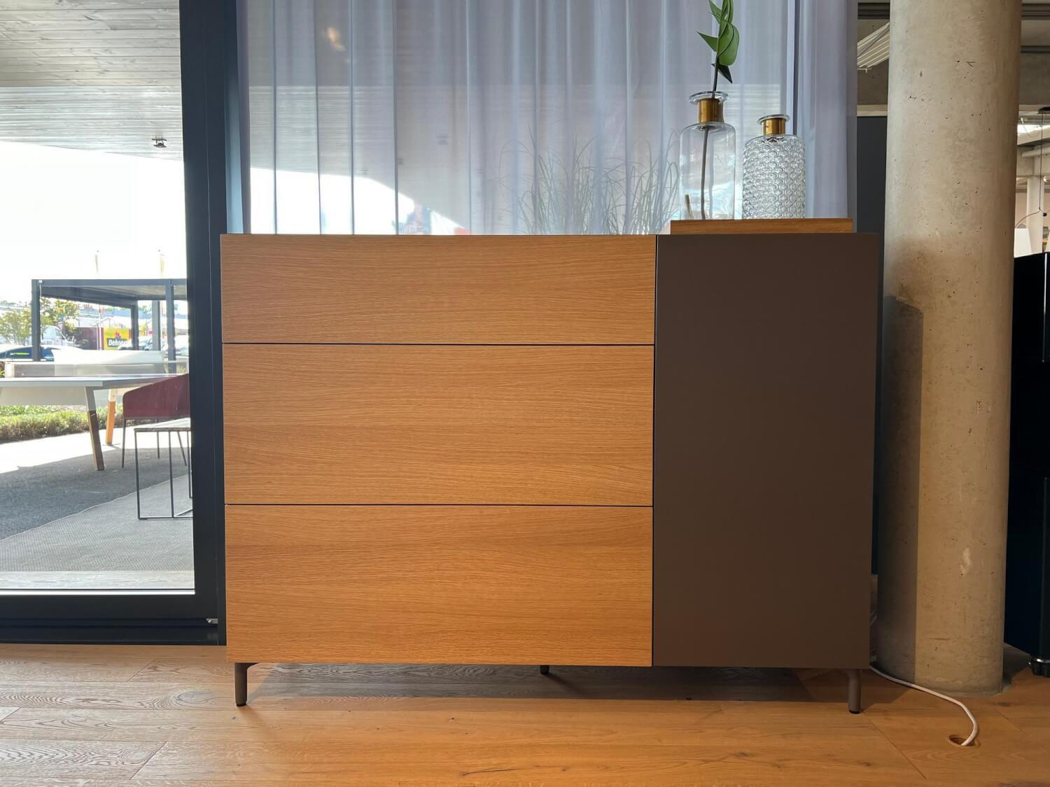 Rolf Benz - Highboard Stretto Eiche Farblos Lackiert Absetzung Lack Matt Cafe Braun - 4