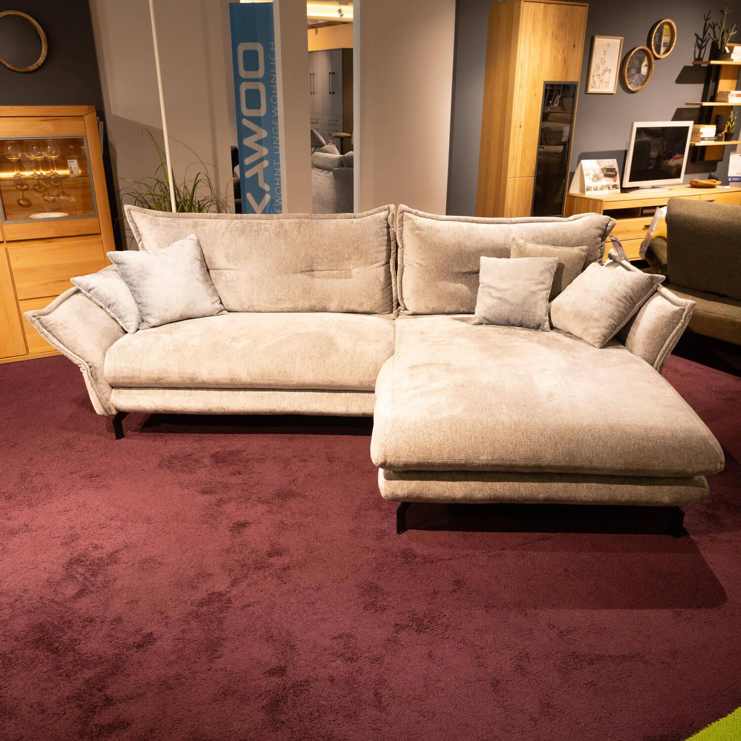 Modulmaster - Ecksofa Lava Stoff 6907 Orsa Grau Blau Fuß Metall Schwarz Inklusive Kissen - 5