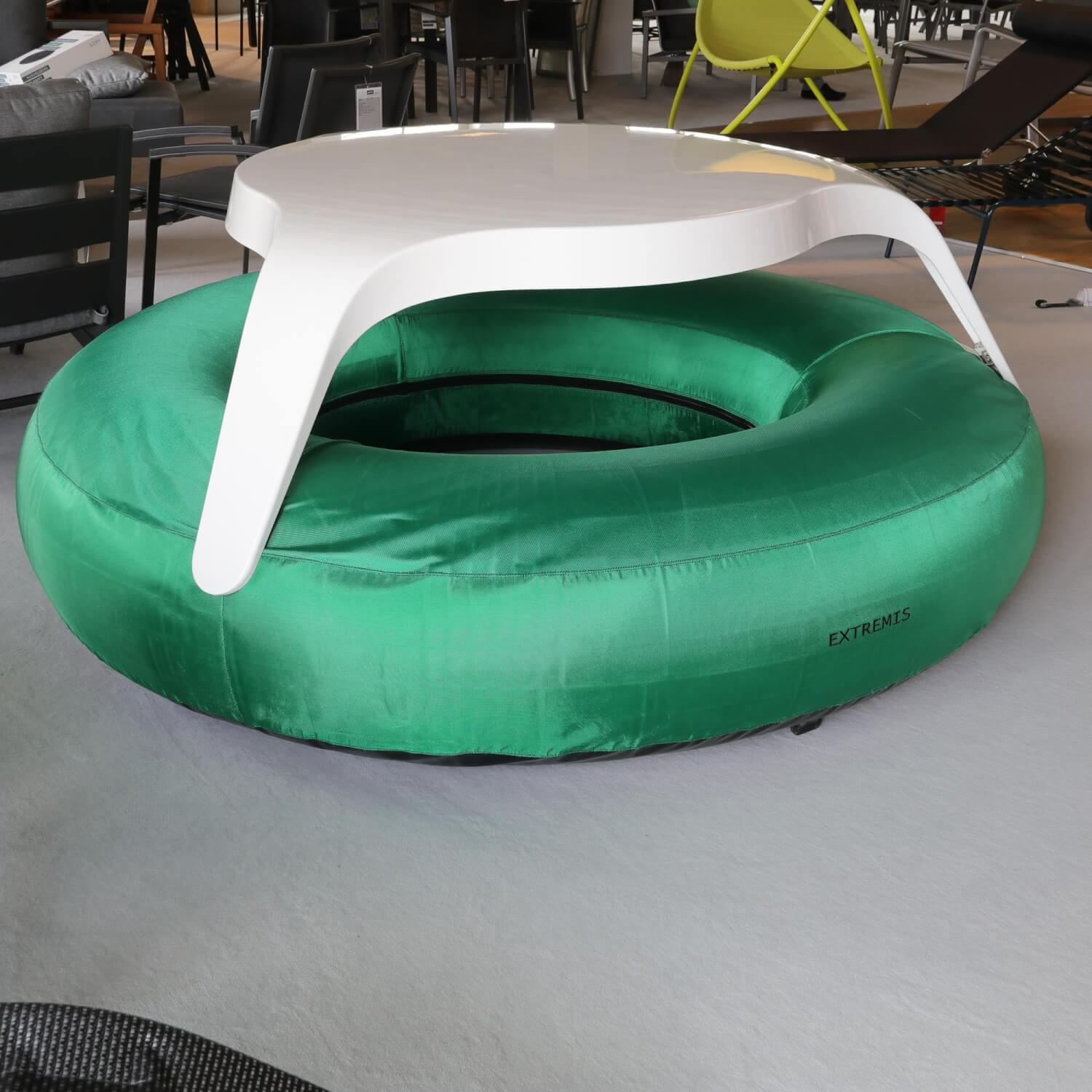 Sitzgruppe Donuts Autoreifen Grün Tisch Weiß