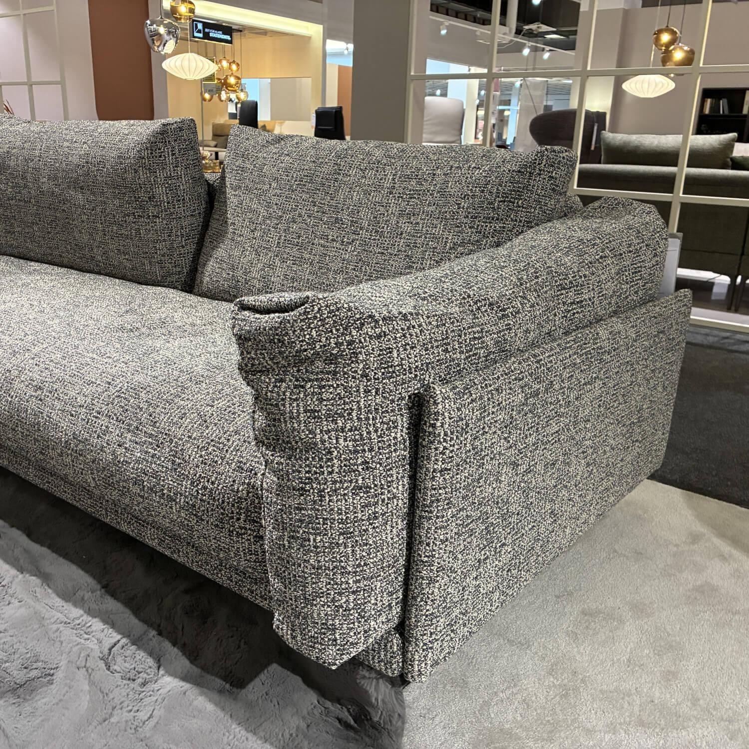 WK Wohnen - Sofa WK 590 Stoff Nizza 92 Stahl Grau Metallkufe U Flach Schwarz - 3