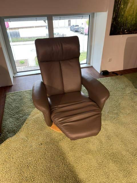 himolla - Sessel 8049 Leder Longlife 24 Schlamm Braun Gestell Holz Inkl. Manueller Verstellfunktion - 3