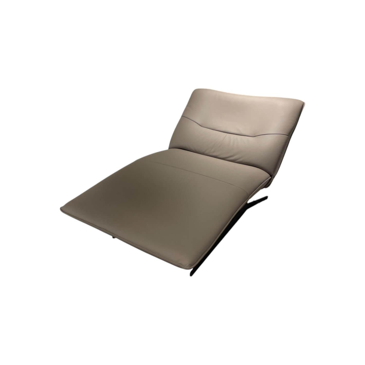 JOOP! - Einzelliege 8168 Leder 31 Longlife Soft Rauch Grau Braun Gestell Edelstahl Anthrazit Pulverbeschichtet Schwarz - 1