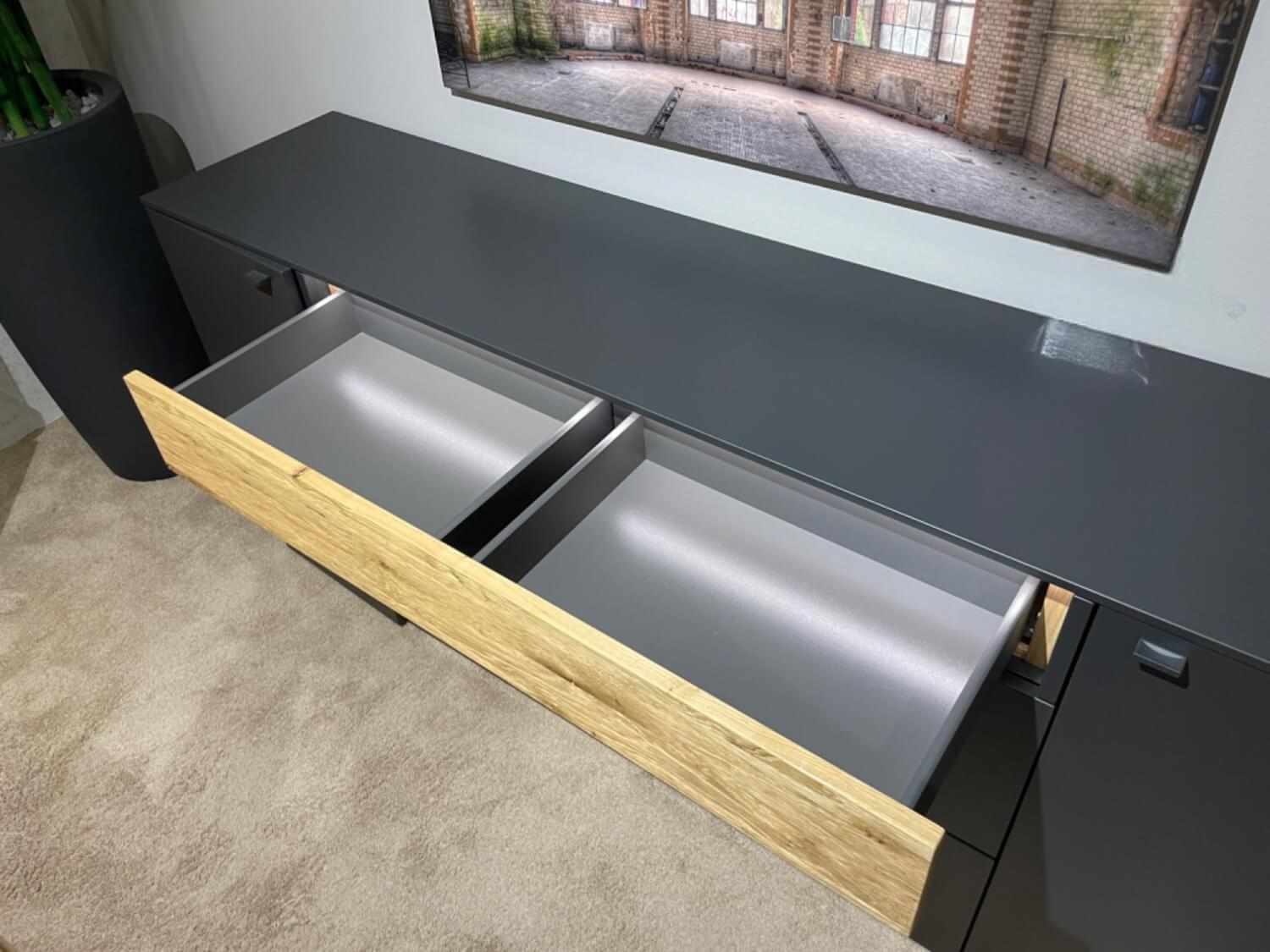 Venjakob - Sideboard 7243 3893 Lumea Lack Anthrazit Matt Und Eiche Gebürstet Mit LED Beleuchtung - 2
