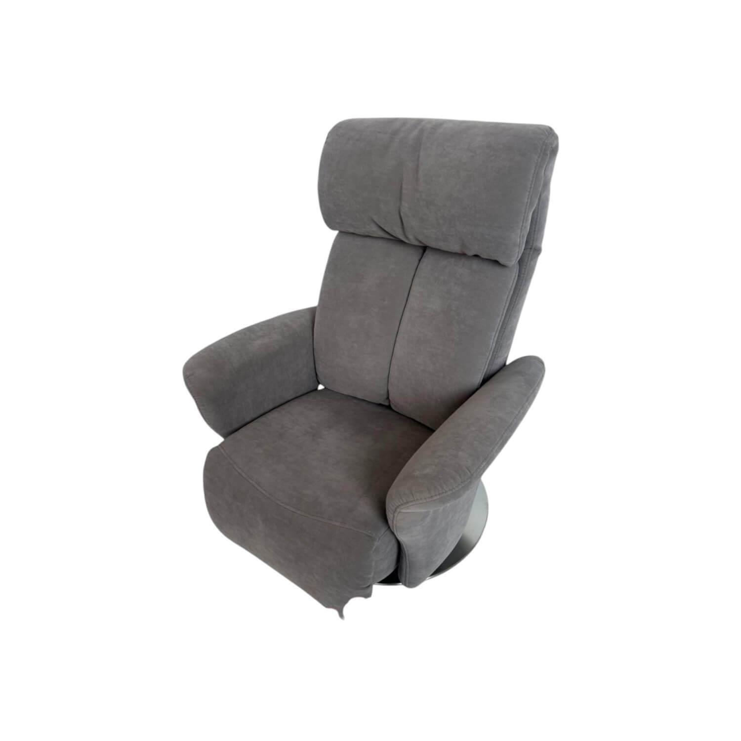 himolla - Relaxsessel 7627 XS Stoff Nuvano Stein Grau Drehteller Edelstahl Mit Elektrischer Aufstehhilfe - 11