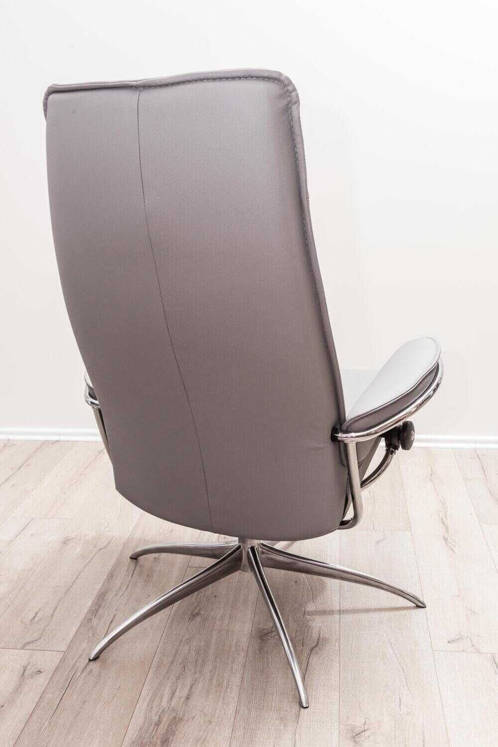 bd6cc1b8989b1968716c8b8cef8c9c11 Stressless - Sessel City High Back Leder Grau Batick Star Mit Hocker - 5