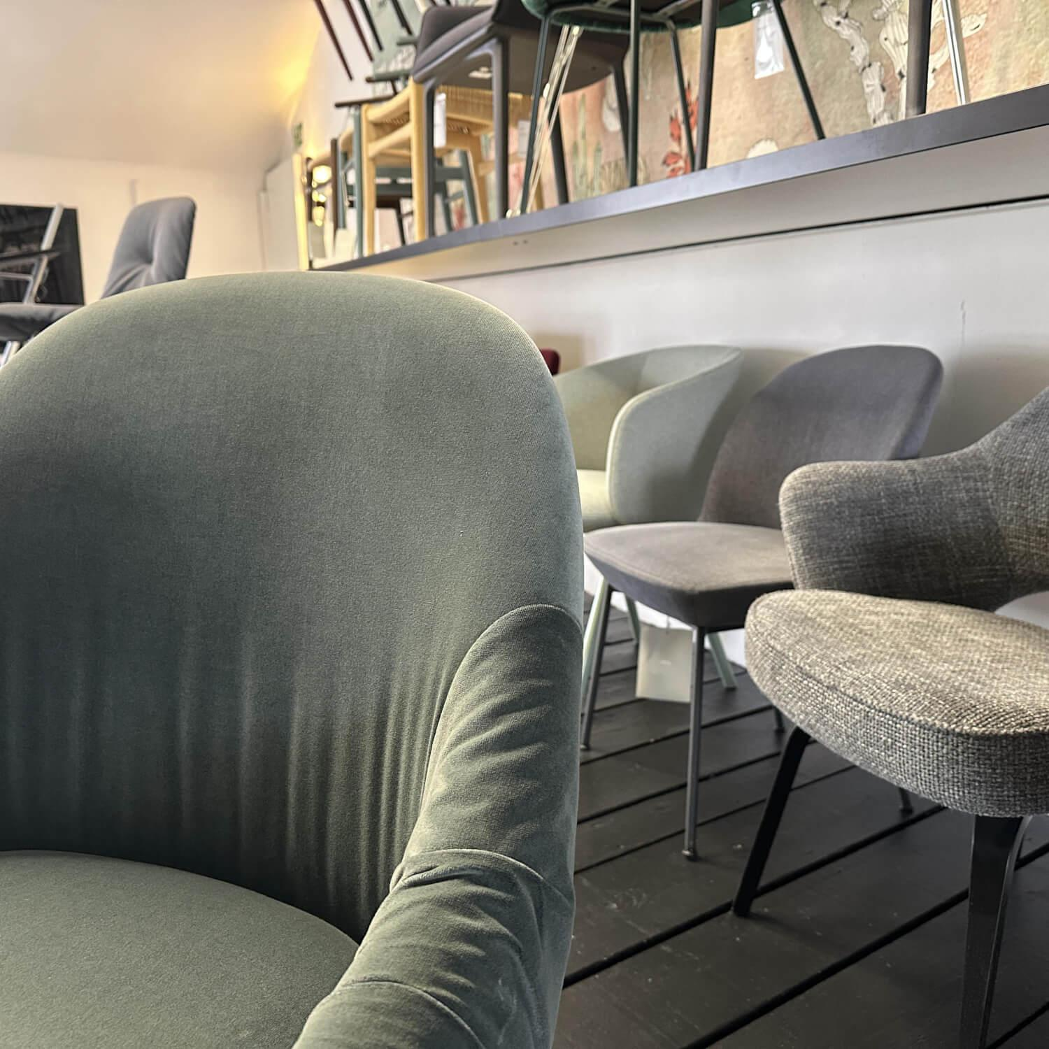 Freifrau - Armlehnstuhl Celine Low Stoff Spritz Aqua Blau Grün Gestell Metall Schattengrau Mit Kunststoffgleitern - 4