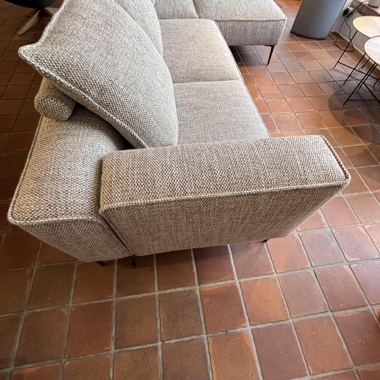 Jori - Ecksofa Longueville Landscape Stoff Mamaye C Beige Braun Gestell Bronze Matt Pulverbeschichtet - 6