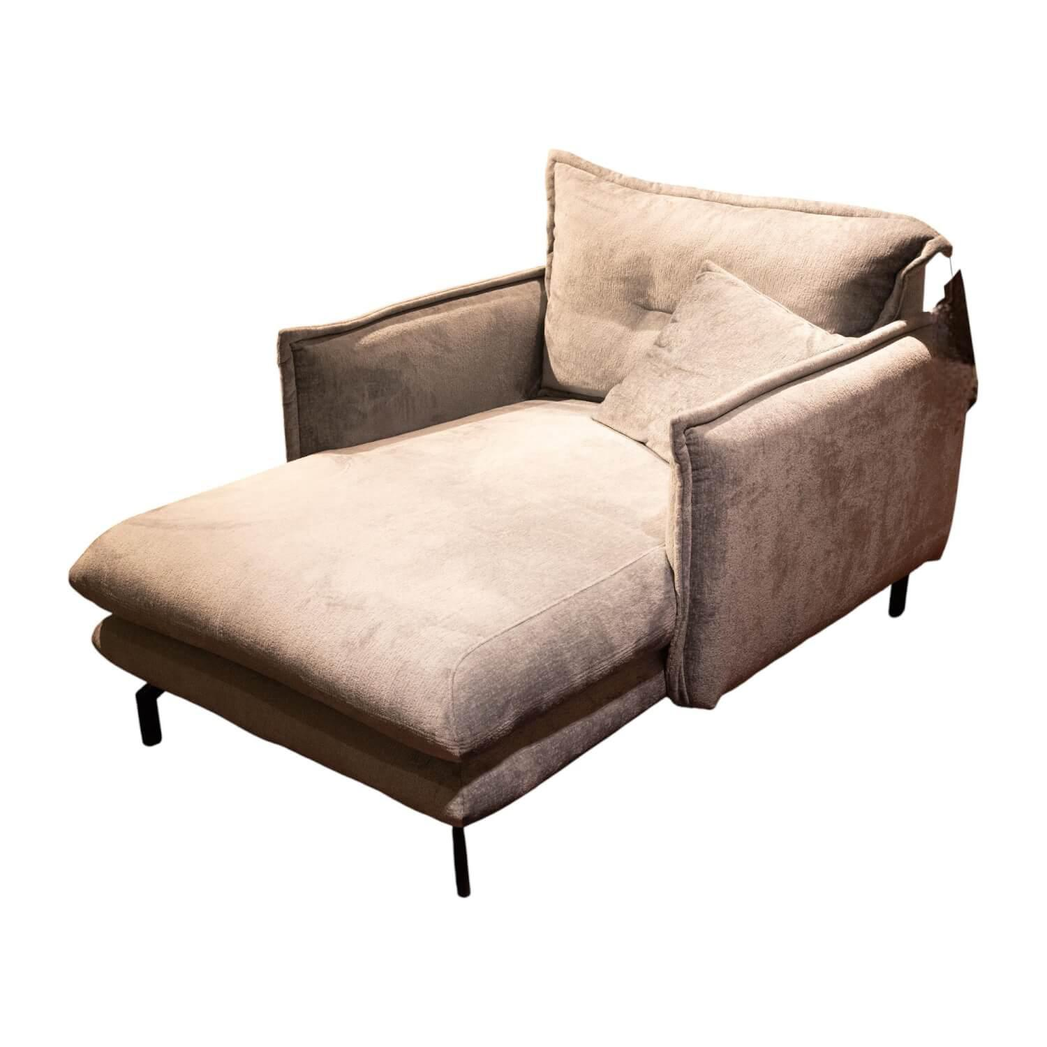 Benformato - Loveseat Lava Stoff 6903 Orsa Hellblau Blau Fuß Metall Schwarz Inklusive Kissen - 1