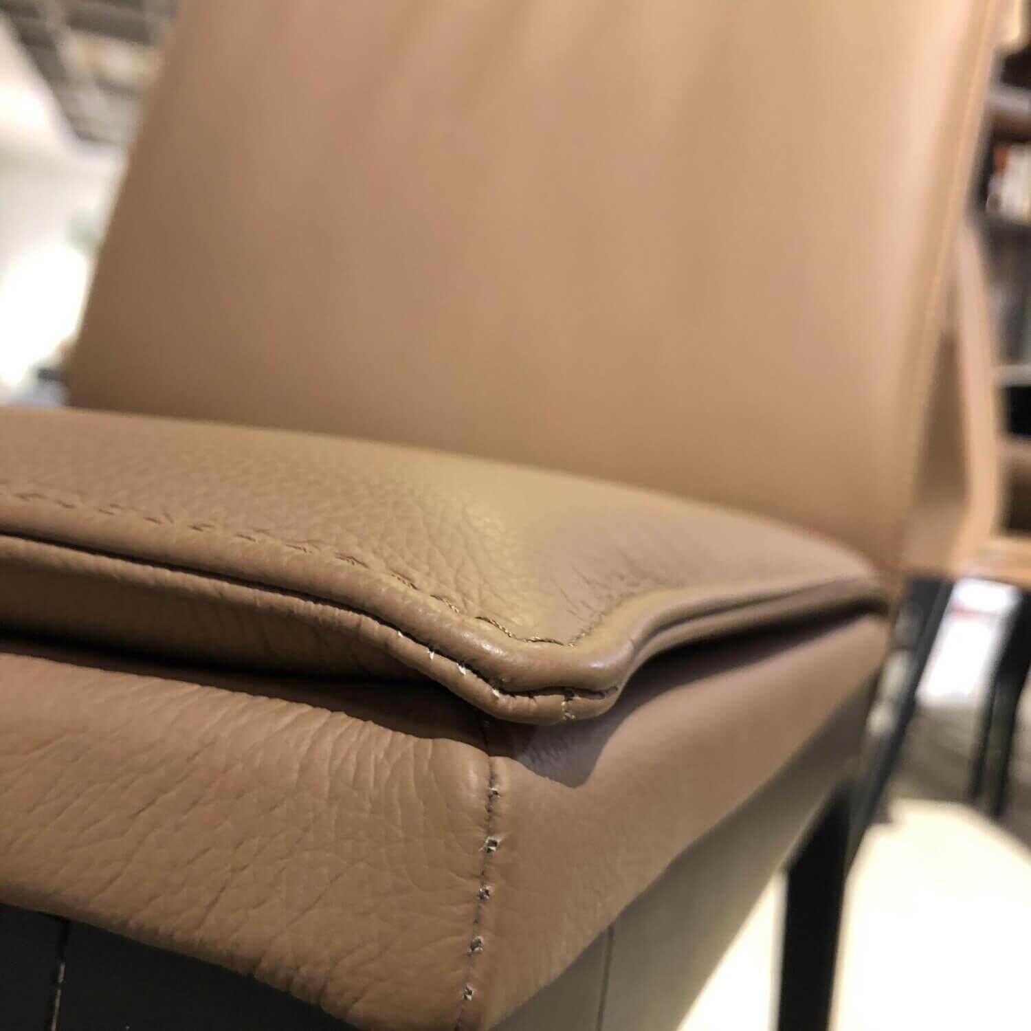 Cattelan Italia - 6er-Set Stuhl Sofia Leder 981 Biscotto Beige Füße Holz Schwarz Lackiert - 12