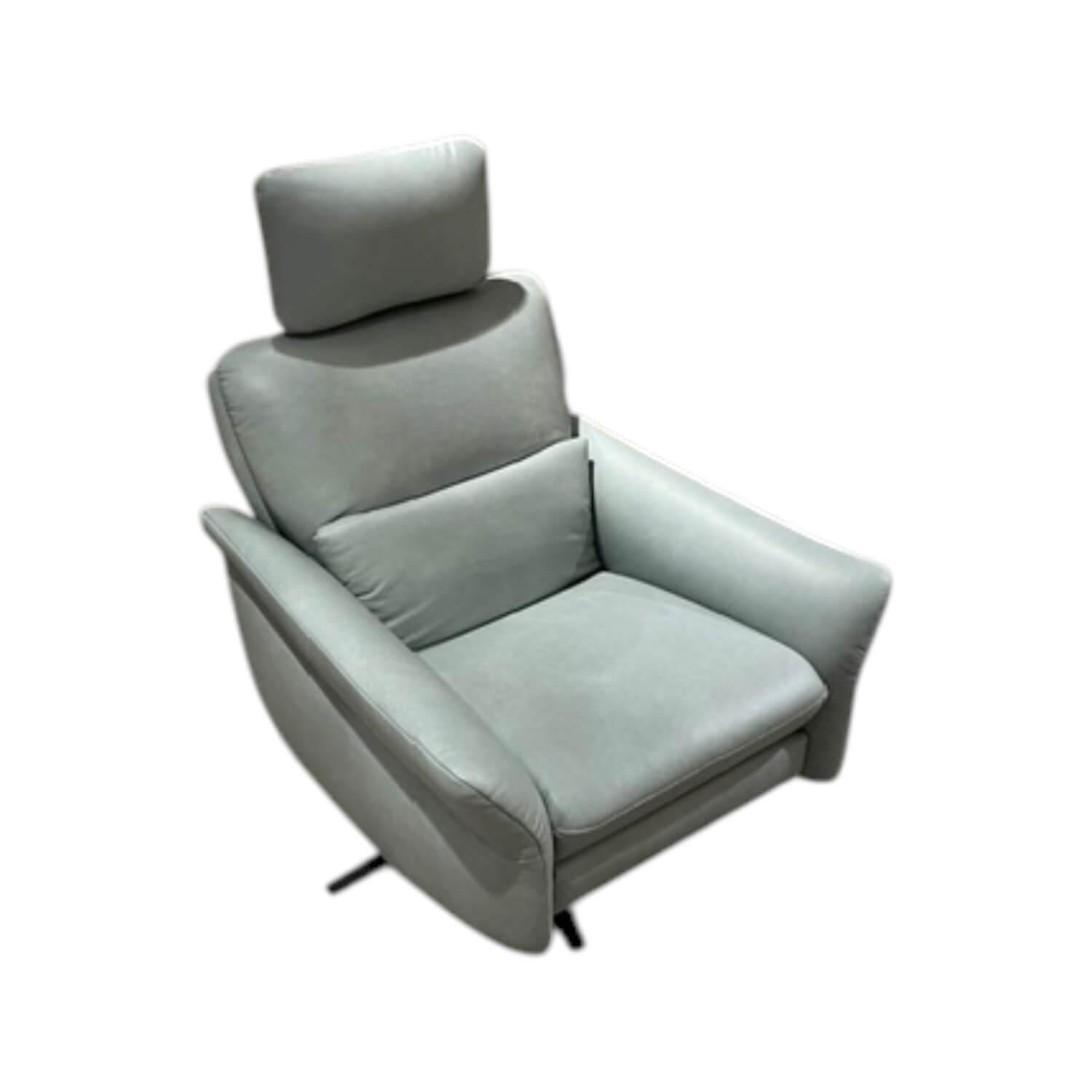 himolla - Sessel Cumurex 7270 Leder 22 Soft Nappa Jade Blau Gestell Metall Schwarz Pulverbeschichtet Mit Kopfstütze - 1