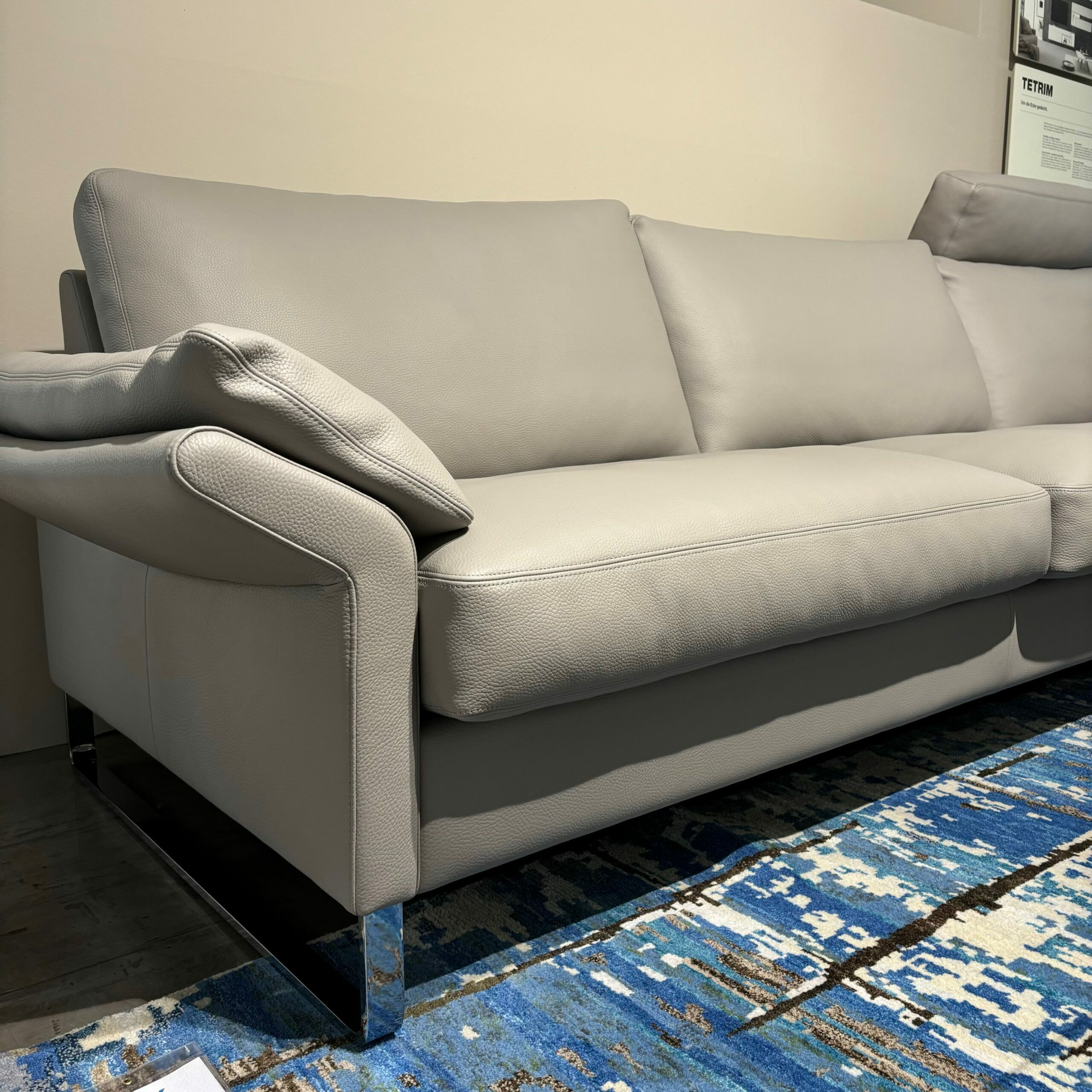 Erpo - Corner sofa Classics 960 43.200 pebble skid high gloss with headrest - 4