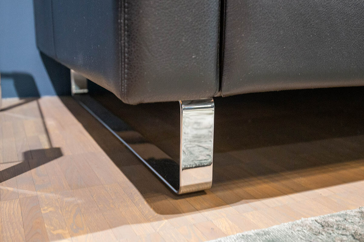 COR - Sofa Conseta Leder 458 Schwarz Füße Metall Verchromt - 5