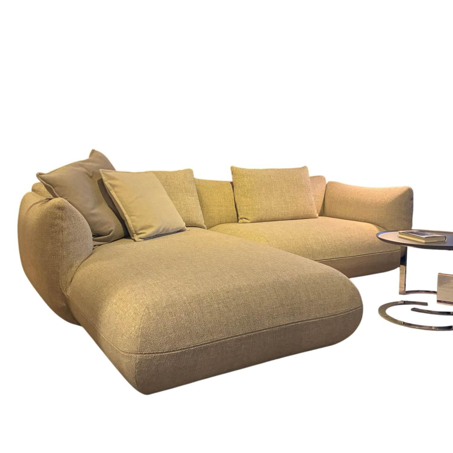 COR - Sofa Jalis Stoff 8251 Natur Beige Nahtband Stoff 5090 Sand mit 2 Kissen - 1