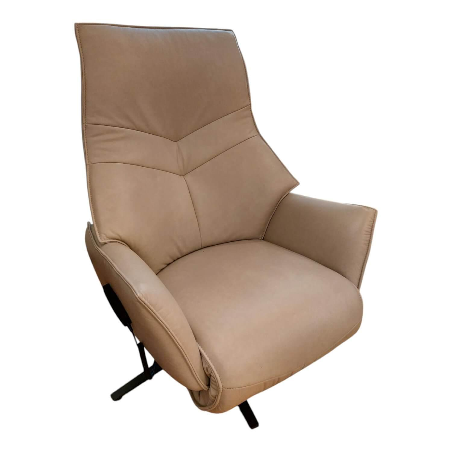 himolla - Relaxsessel 7911 Type 45V Leder Soft Nappa Island Beige Braun Sternfuß Stahl Anthrazit Mit Verstellung 1 Motorisch - 1