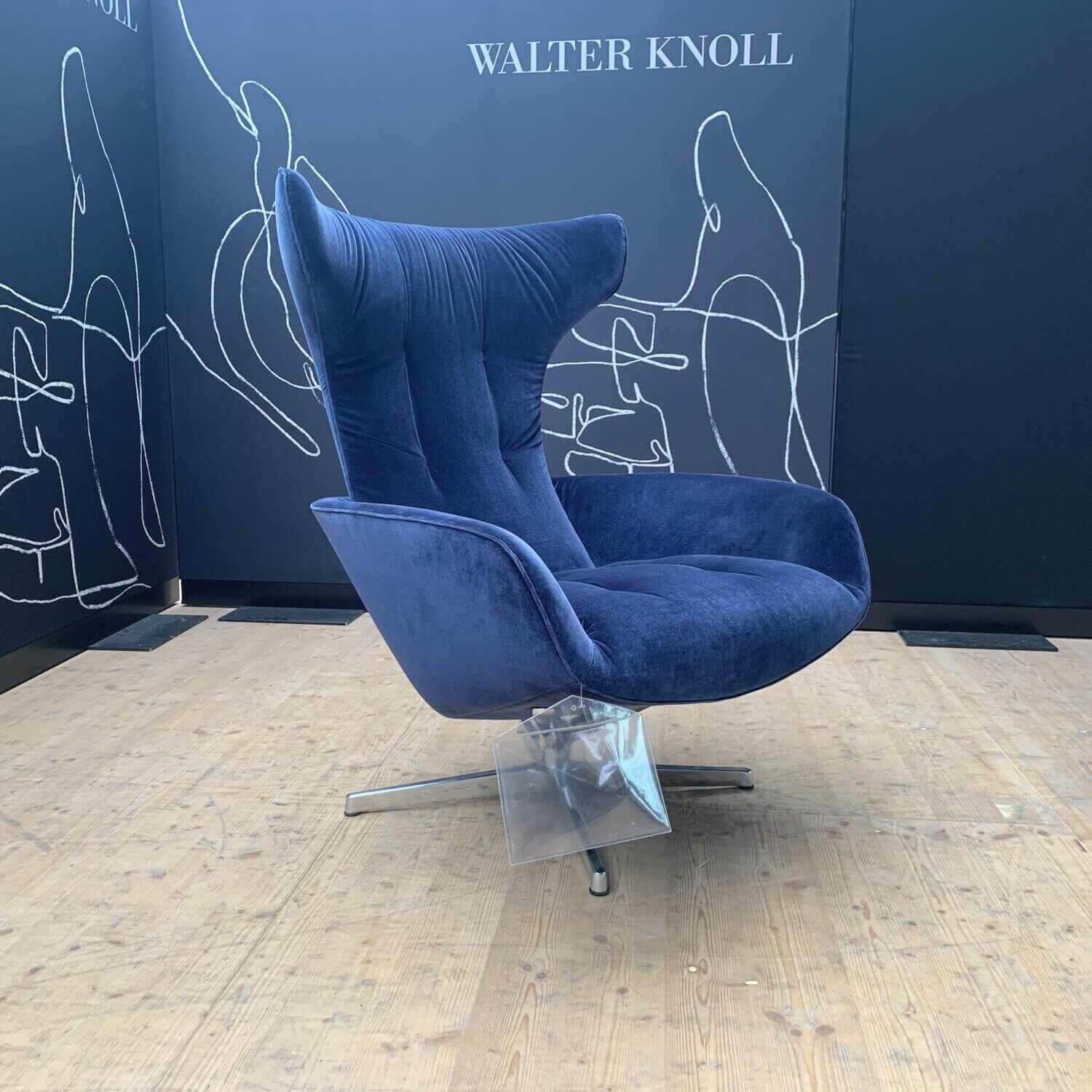 Walter Knoll - Sessel Onsa Chair Stoff Harald 2 792 Ocean Blau Gestell Aluminium Hochglanz - 1