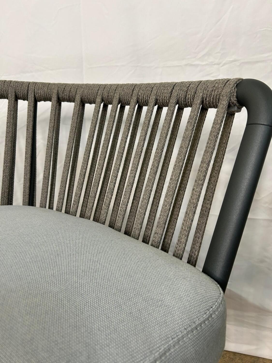 Fast - Outdoor Lounge Sessel Ria Rücken Seil Geflochten Braun Grau Gestell Aluminium Rock Liso Graph Grau Lackiert - 13