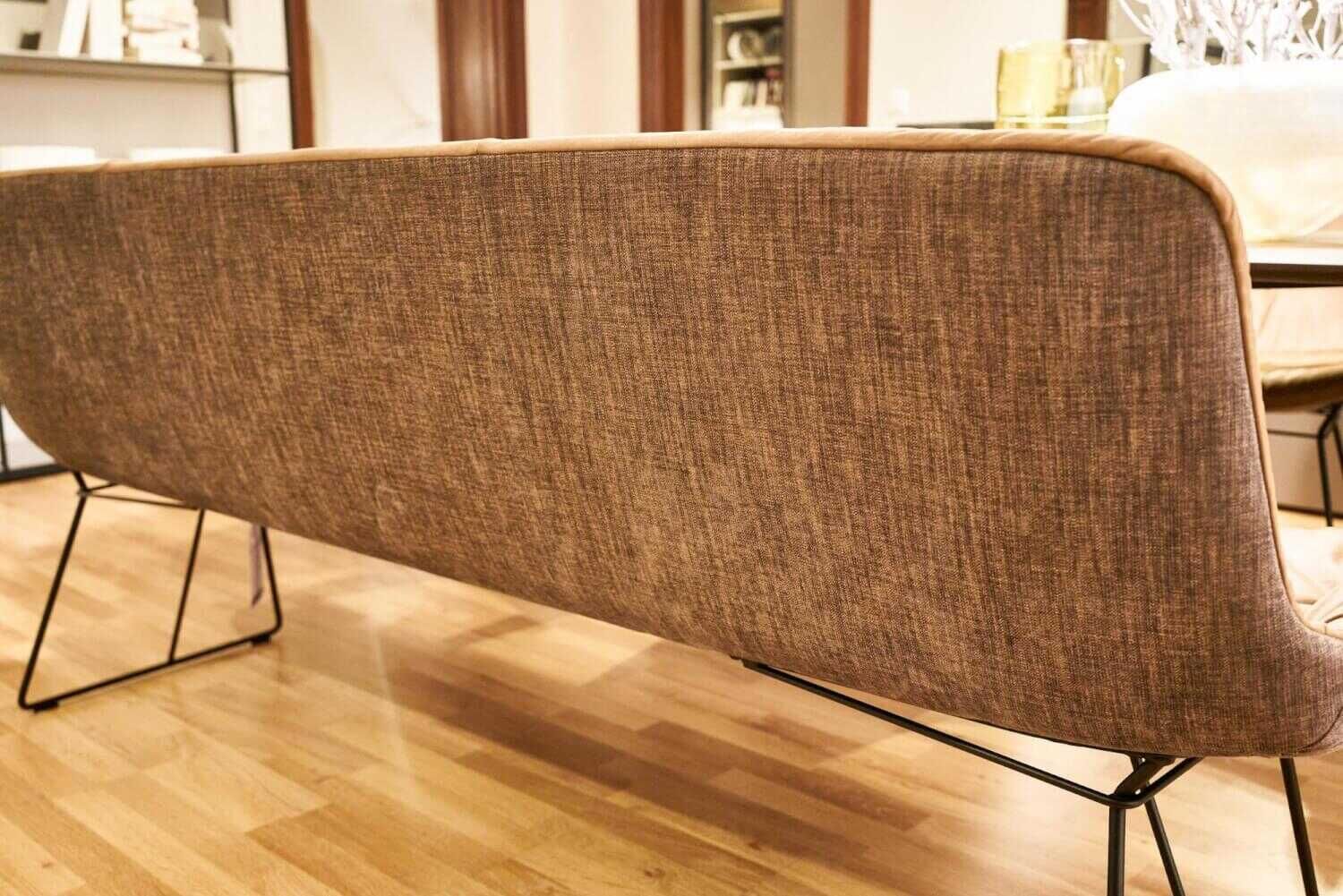 Freifrau - Bank Mit 4er-Set Stuhl Leya Außen Stoff Maple 862 Innen Vintage Leder Muscat Cognac Gestell Schwarz - 16