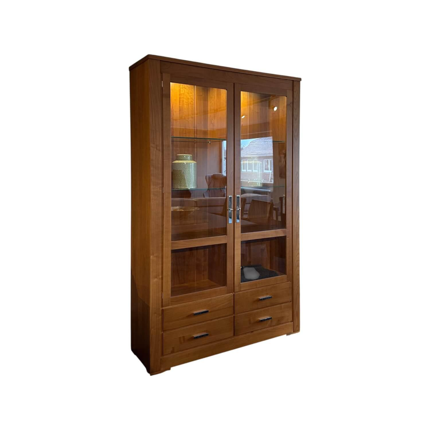 Form Exclusiv - Vitrine Bordeaux 170610 Euro Kirsche Zeder Samtreflex Beschläge Poliert Und Vernickelt Inklusive LED Beleuchtung - 1