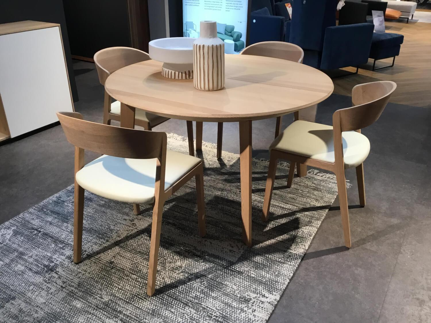 Team 7 - 4er Set Stuhl Mylon Leder L1 71018 Weiß Gestell Eiche Naturöl Weiß - 6