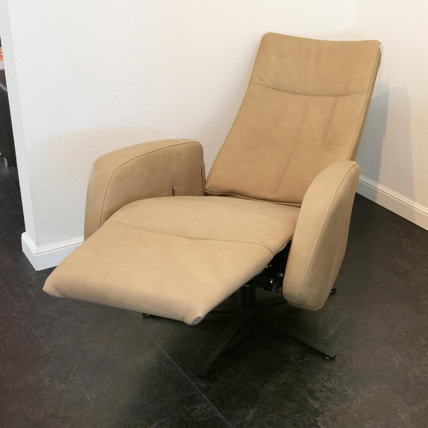 Sitting Vision - Relax armchair NX 329 Cover leather Rancho Beige Cream Cross base 87 Black With backrest adjustment - 8