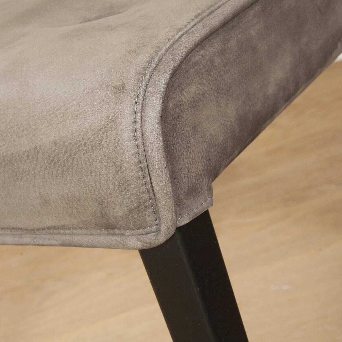 4er-Set Sessel Leslie Abgesteppt Leder Nubuk L096001 Graphit ohne Armlehne