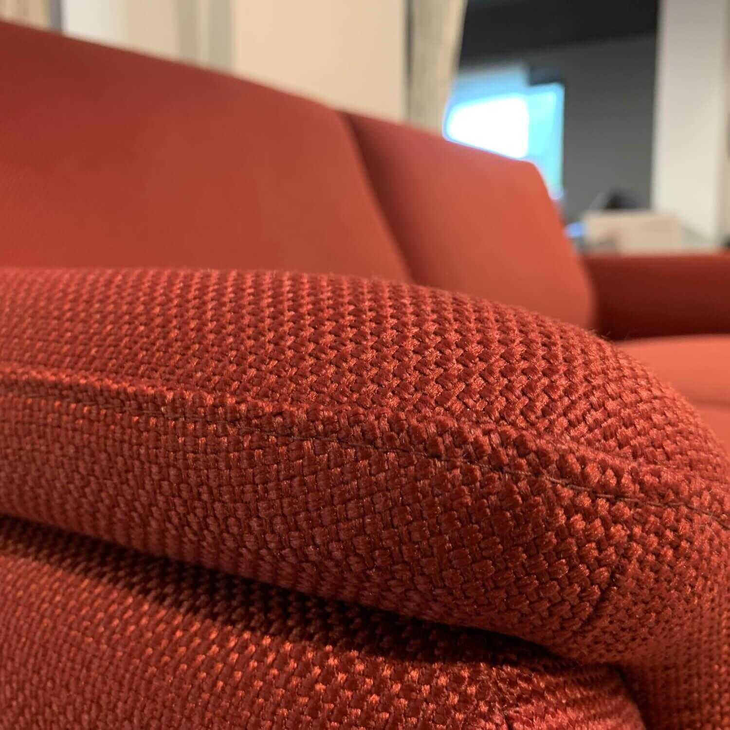 Puhlmann - Sofa Gomera Stoff Panama Rot mit Sitzvorzug - 3