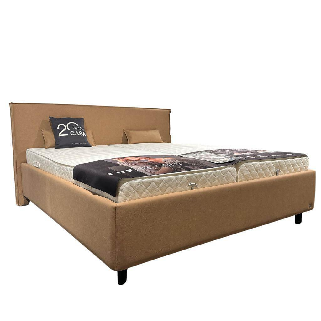 RUF Betten - Polsterbett Casa Stoff 09229 Braun Füße Schwarz - 1