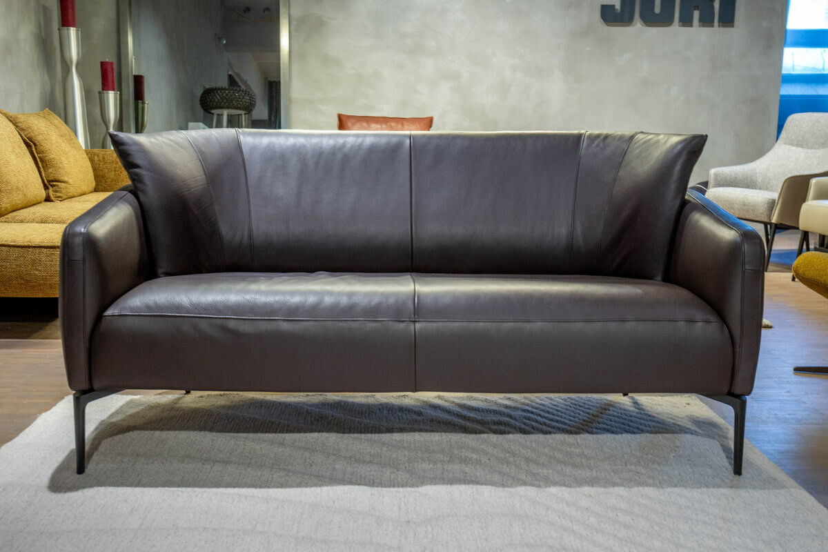 Jori - Sofa Sophia City Leder Lipano Fondente Dunkelbraun Gestell Metall Schwarz  - 4