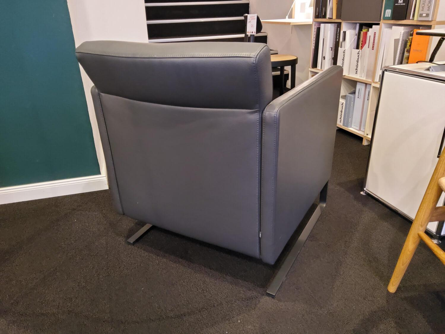 COR - Sessel Rawi Leder 296 Anthrazit Gestell schwarz - 4