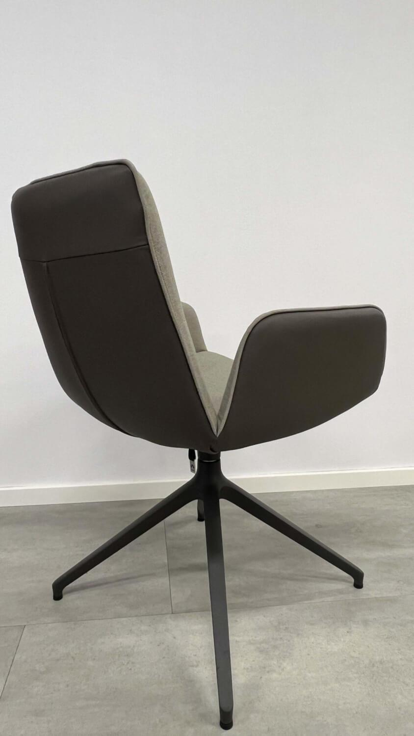 Hülsta - Stuhl S 700 Leder 5123 Braun-schwarz Stoff 4204 Braunbeige - 3