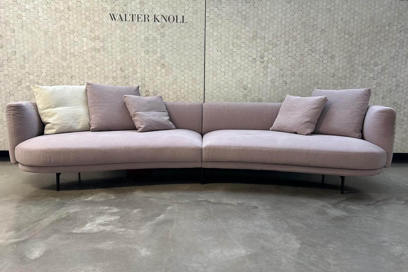 Walter Knoll - Sofa Maaru 850 Stoff Lino 7899 Magnolia Violett Gestell Schwarz Matt Pulverbeschichtet Inklusive 5 Kissen - 9