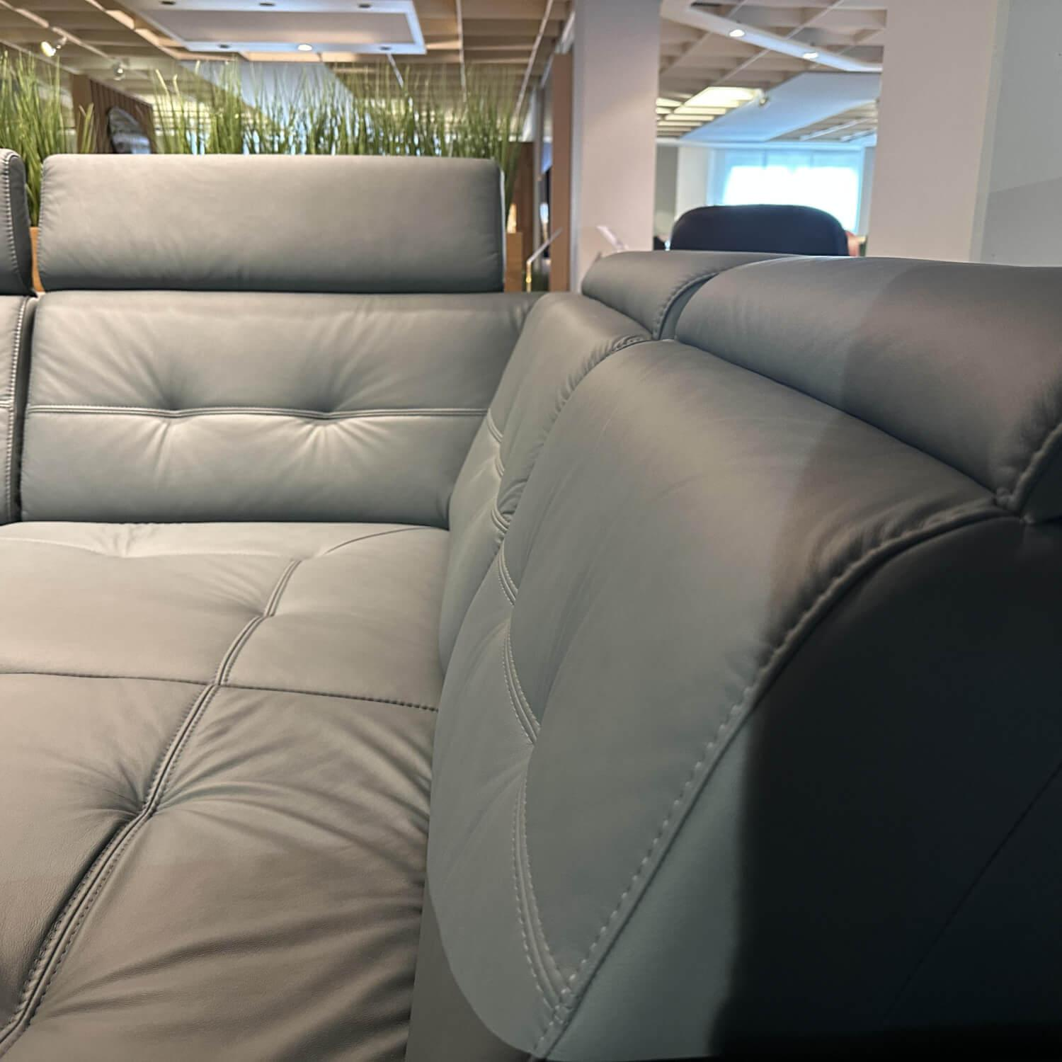 Stressless - Ecksofa Anna Leder Paloma 09472 Teal Blue Blau Fuß Organic 45 Matt Black Schwarz - 7