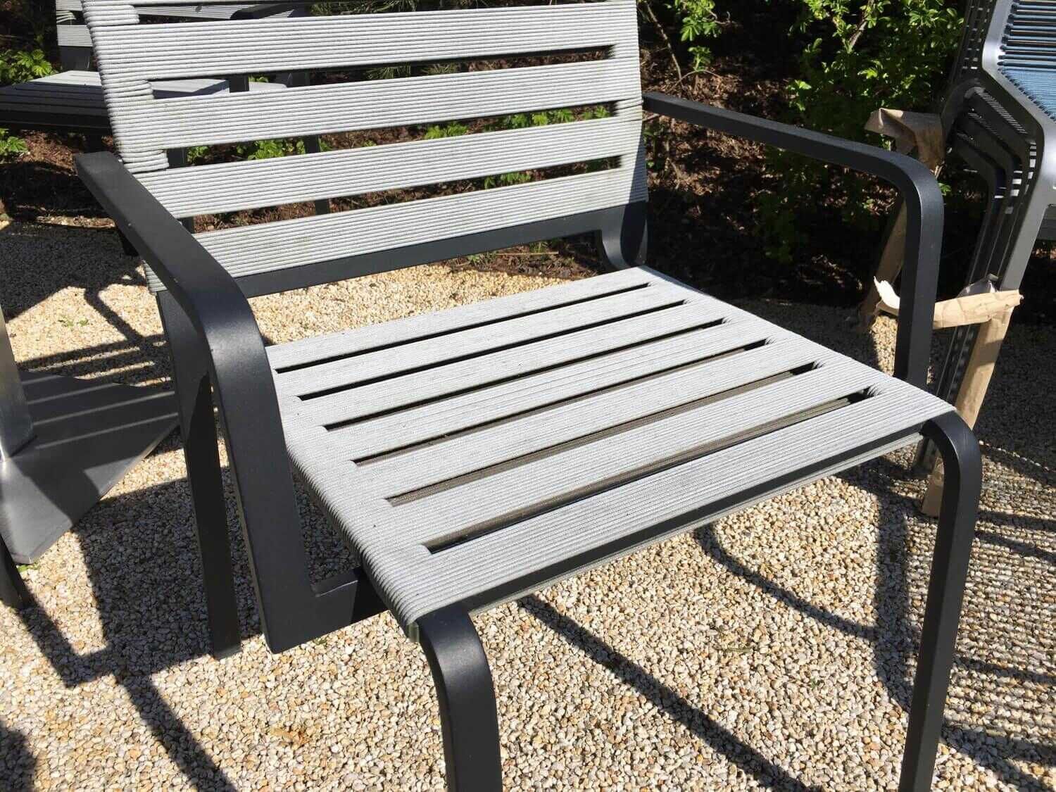 Kristalia - 4er-Set Stuhl Riemen Anthrazit Rest Aluminium Schwarz Lackiert - 7