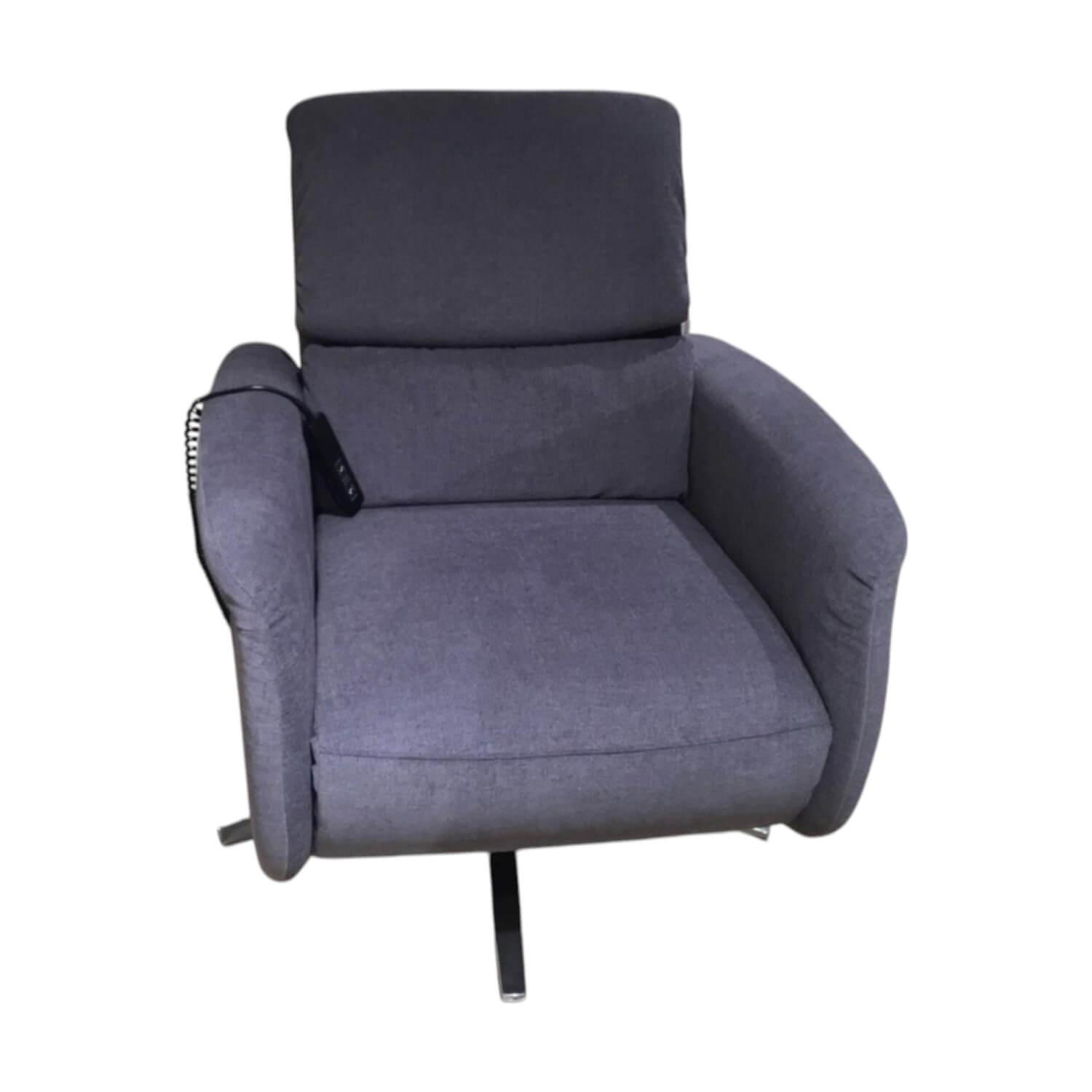 Global - Sessel Gotera Stoff Easy Care Anthrazit Sternfuß Aluminium Glänzend Mit Verstellbarer Lehne - 1