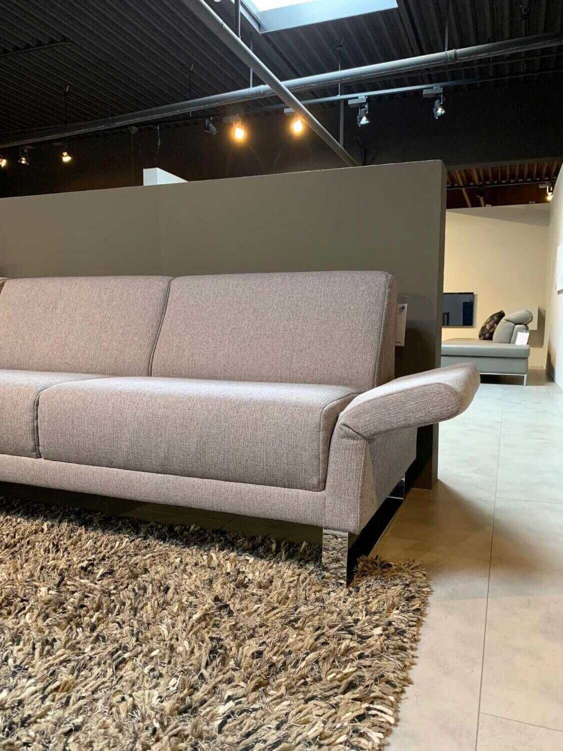 freistil Rolf Benz - Ecksofa Freistil 141 Stoff 1026 Grau mit Kopfstütze und Kissen - 3