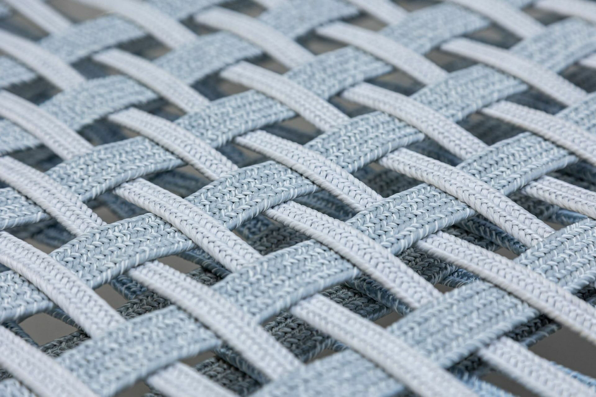 Paola Lenti - Sessel Telar Rope Corda T3229 Weiß Und T9453 Blau Gestell Edelstahl Lackiert Bianco Weiß - 3