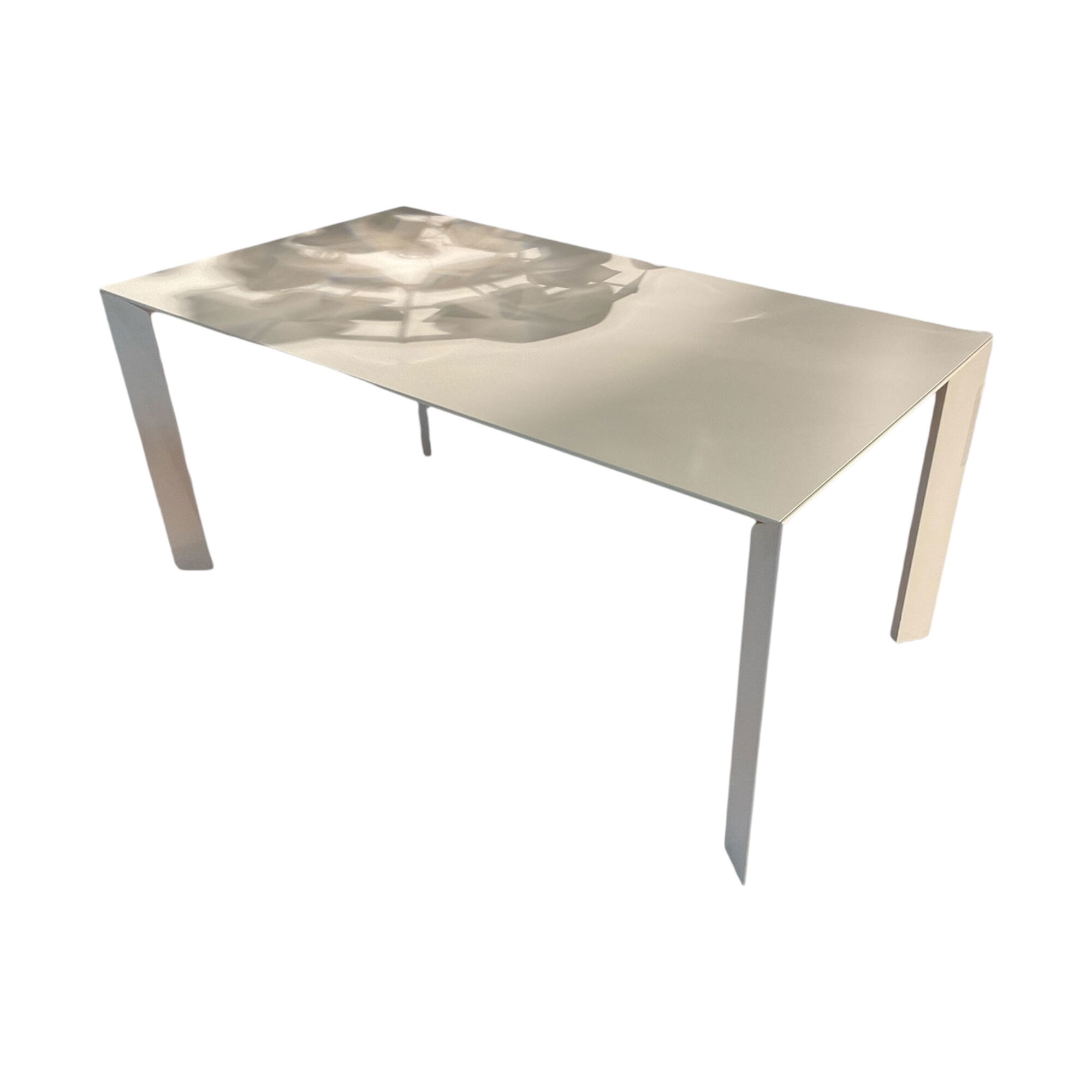 Kristalia - Esstisch Nori Platte Laminat White Weiß Getsell Aluminium Weiß Lackiert Mit Auszug - 1