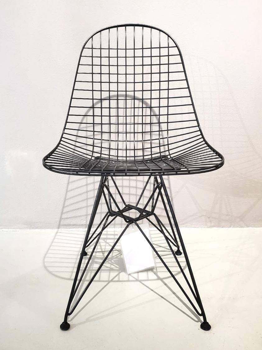 Vitra - Stuhl Black Wire Chair DKR Neue Höhe Stahldraht Schwarz - 3
