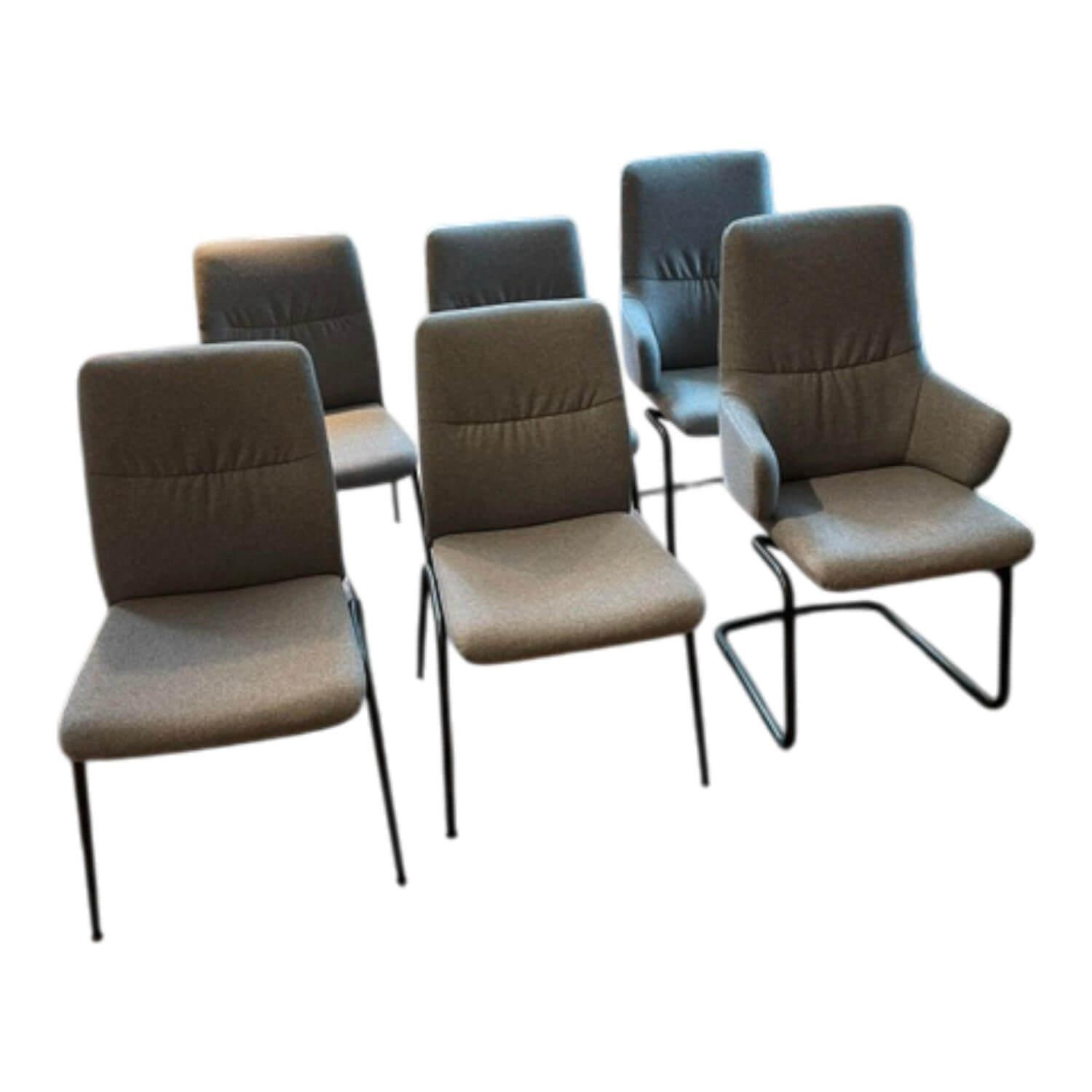 Stressless - 6er-Set Stuhl Mint Stoff Calido 579 Hellgrau 11 - 1