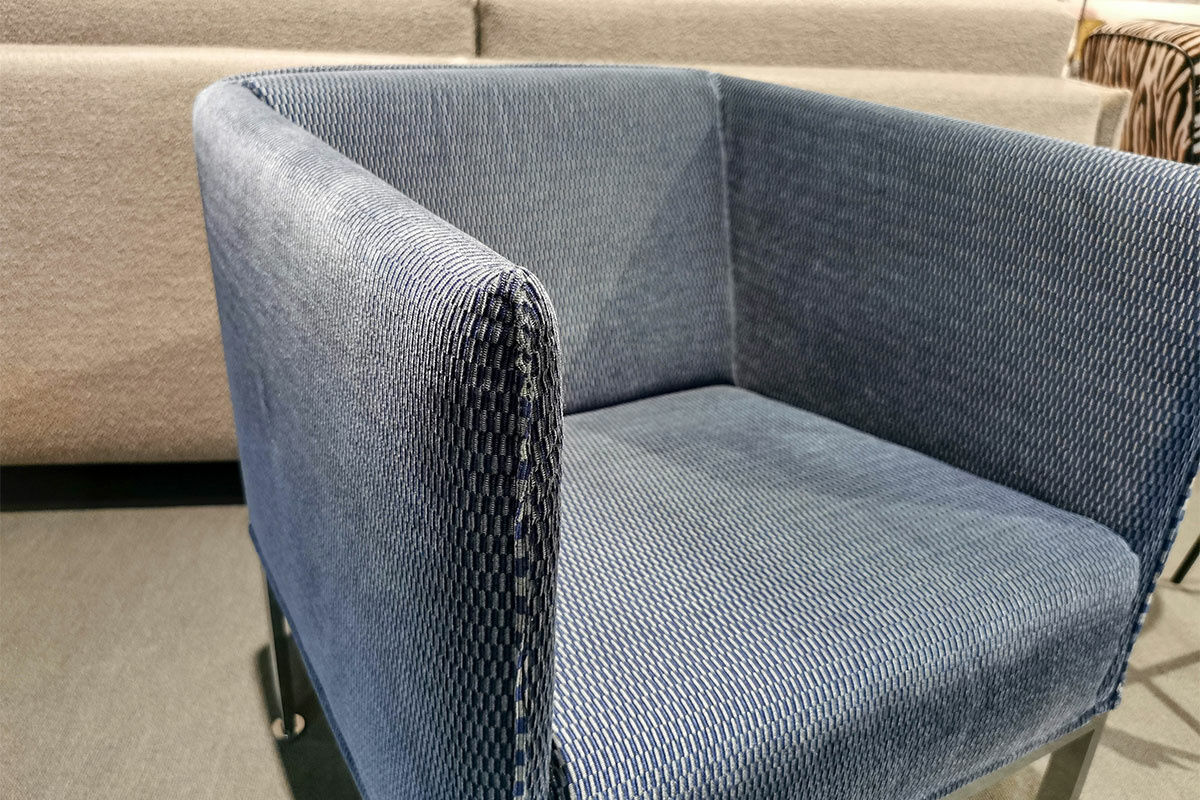 Brühl - Sessel Randolph Stoff 4495 0063 Dunkelblau Gestell Chrom Glänzend - 7