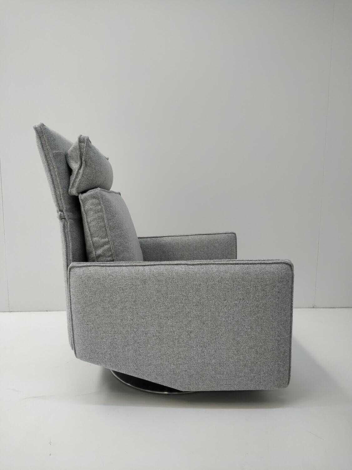 IP Design - Sessel Cube Lounge Stoff Mara Grau mit Hocker - 6