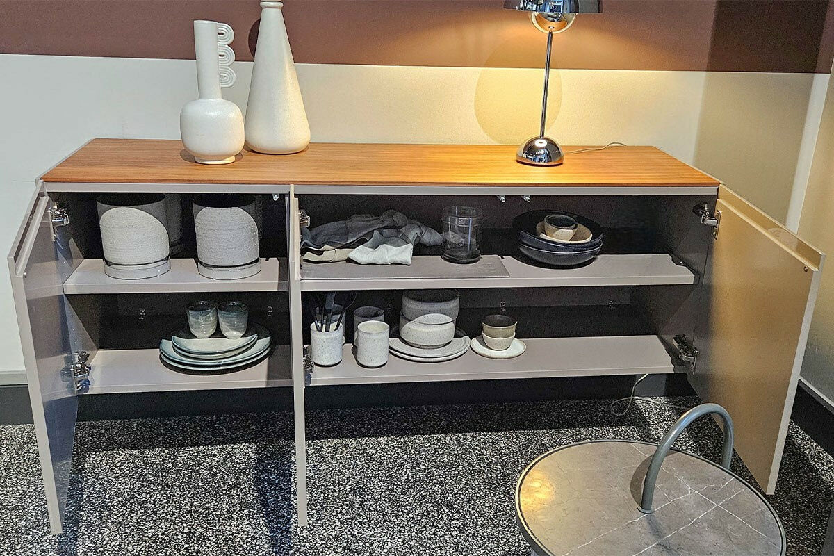 Rolf Benz - Lowboard Wandhängend Stretto MDF Nugat 0301 Grau Matt Lackiert Deckplatte Holzfurnier Farblos Lackiert Ohne Dekoration - 3