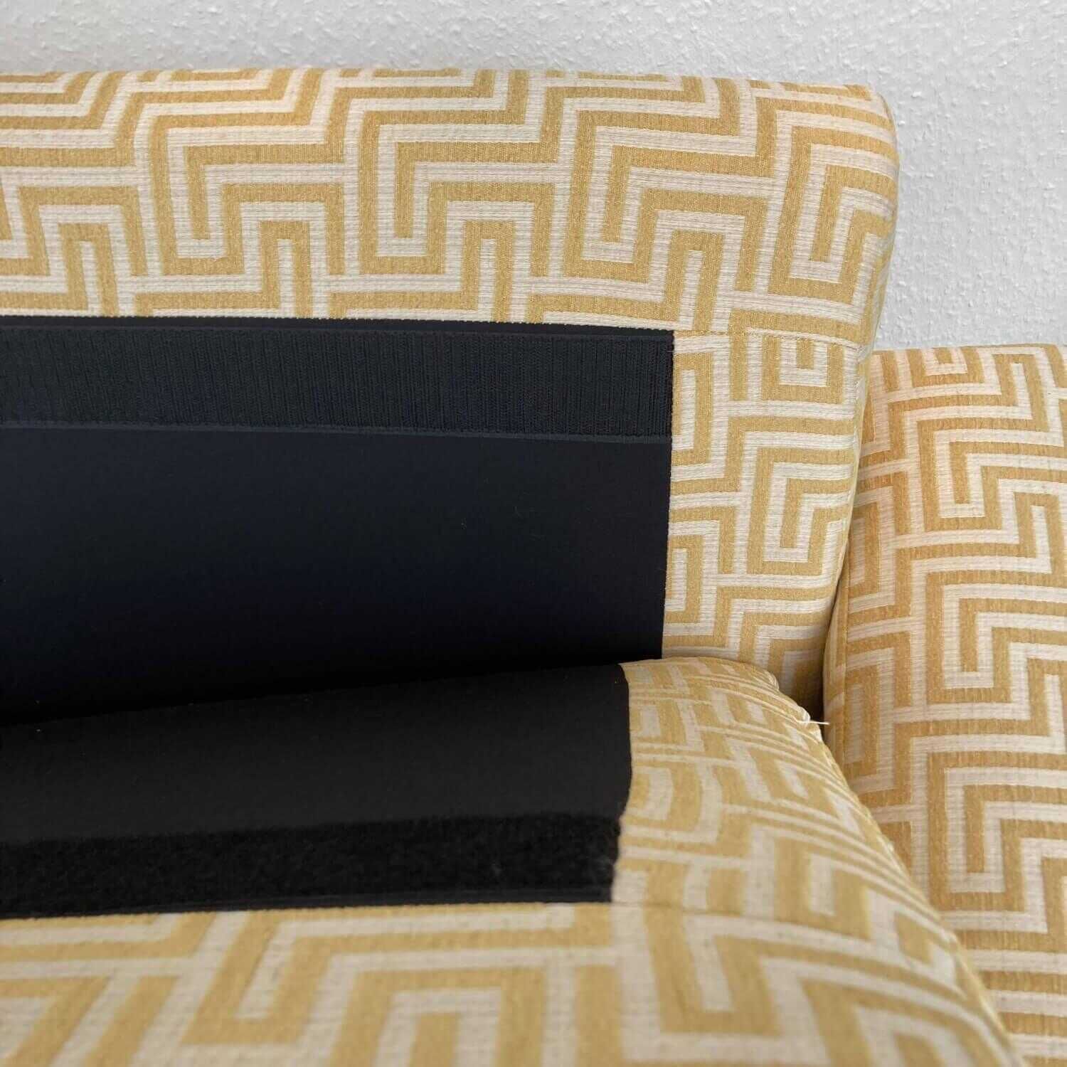 Schröno - Sofa Palma Plus Stoff 654769 Fuss Hochglanz Schwarz - 4